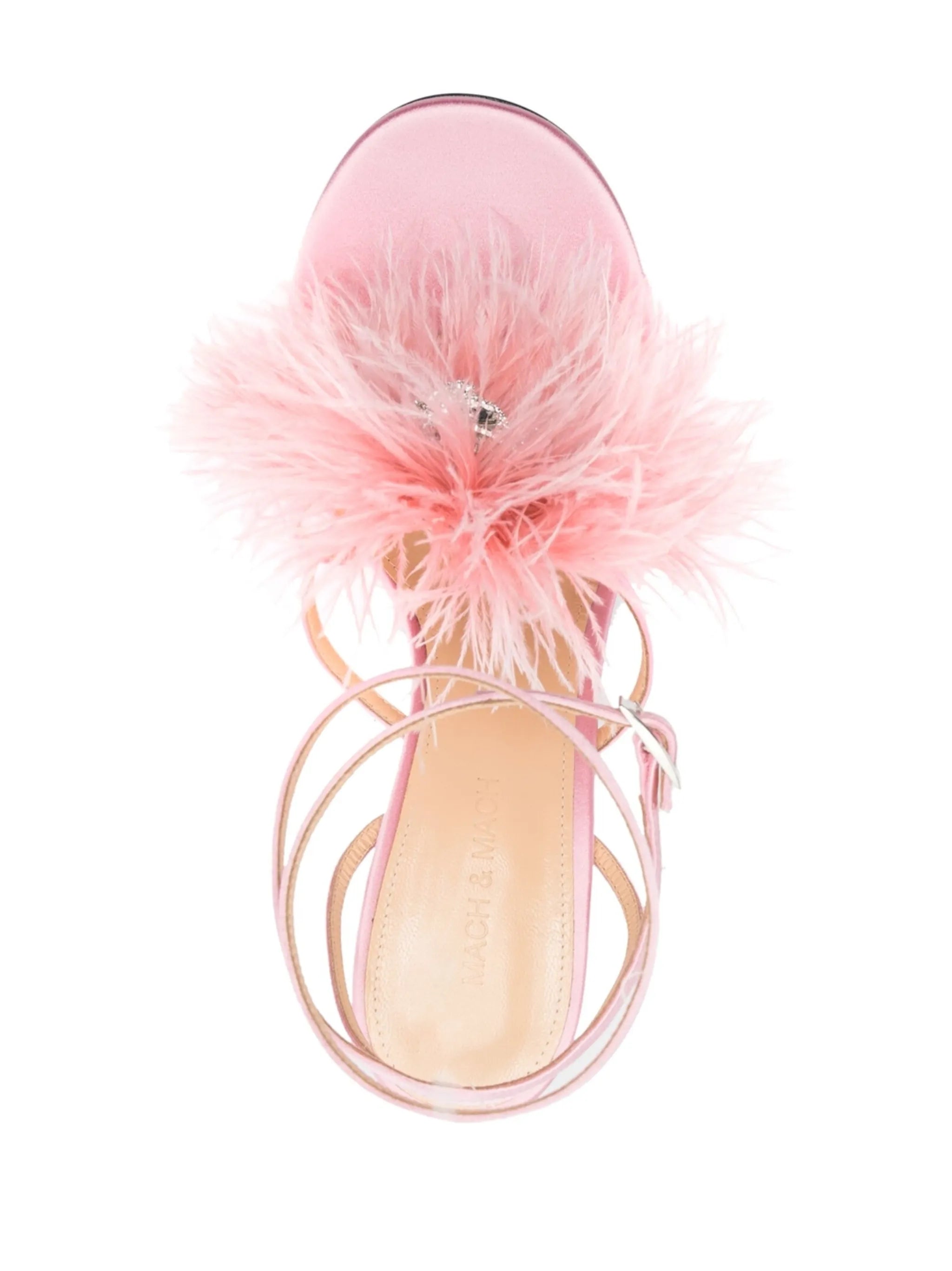 feather-detail 95mm sandals