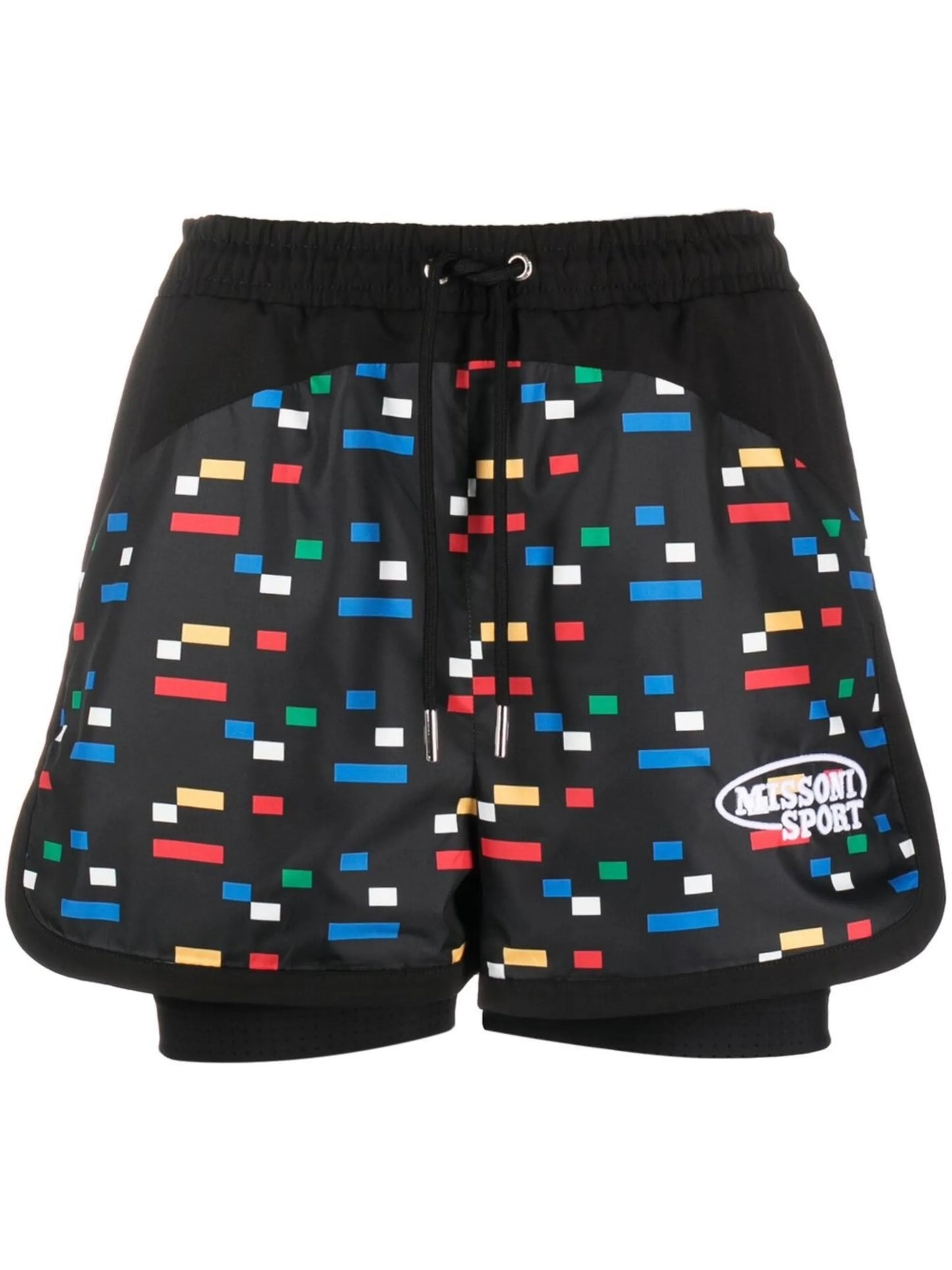 pixel-print running shorts