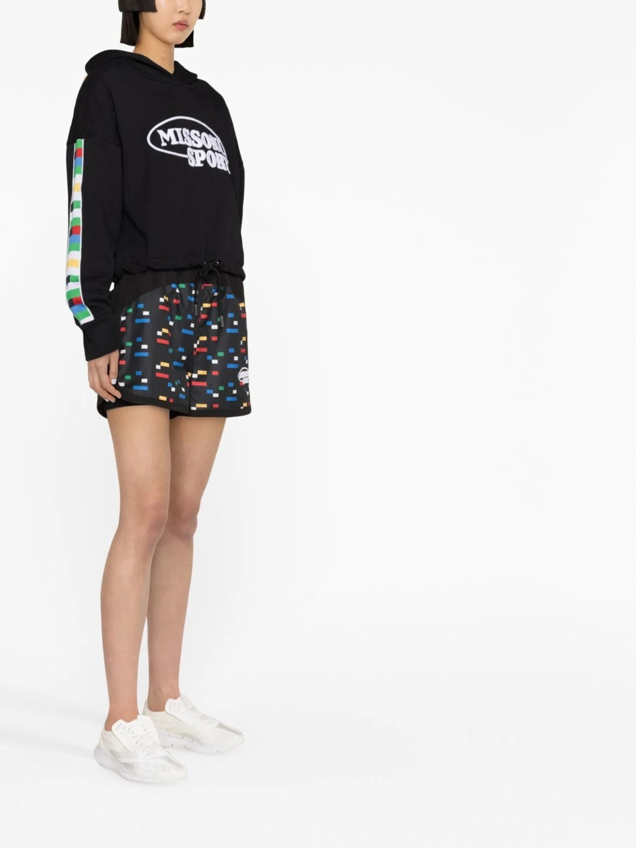 pixel-print running shorts