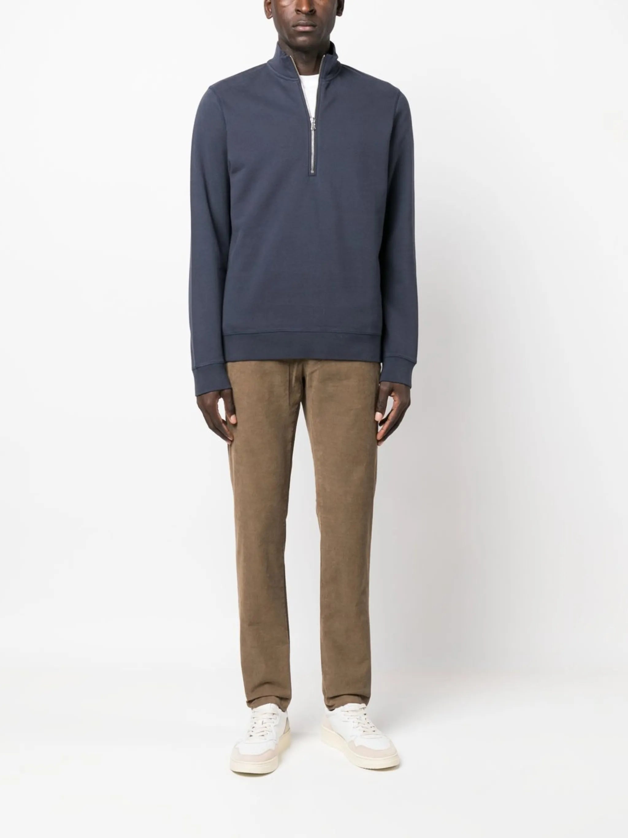 half-zip front sweatshirt