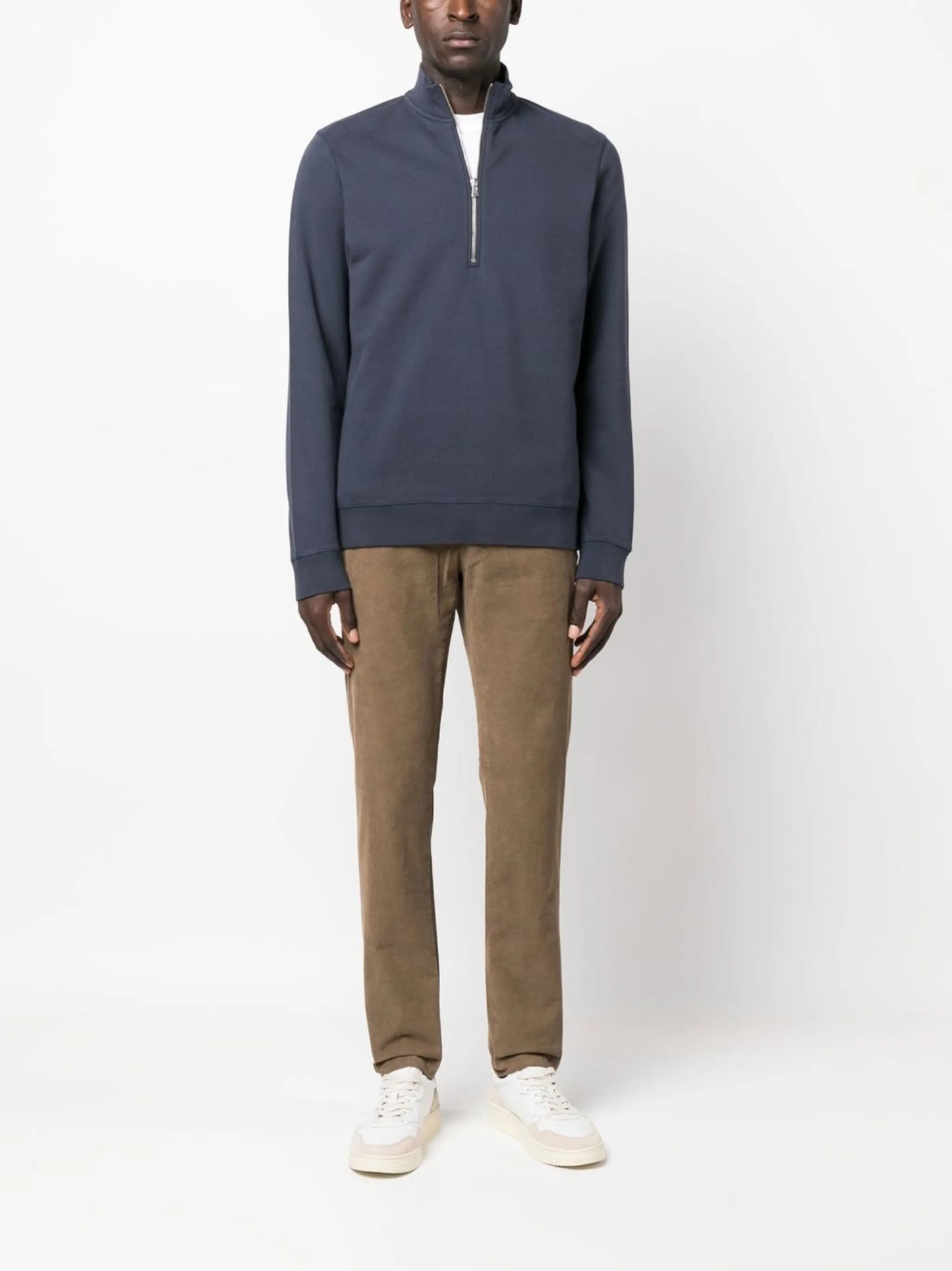half-zip front sweatshirt