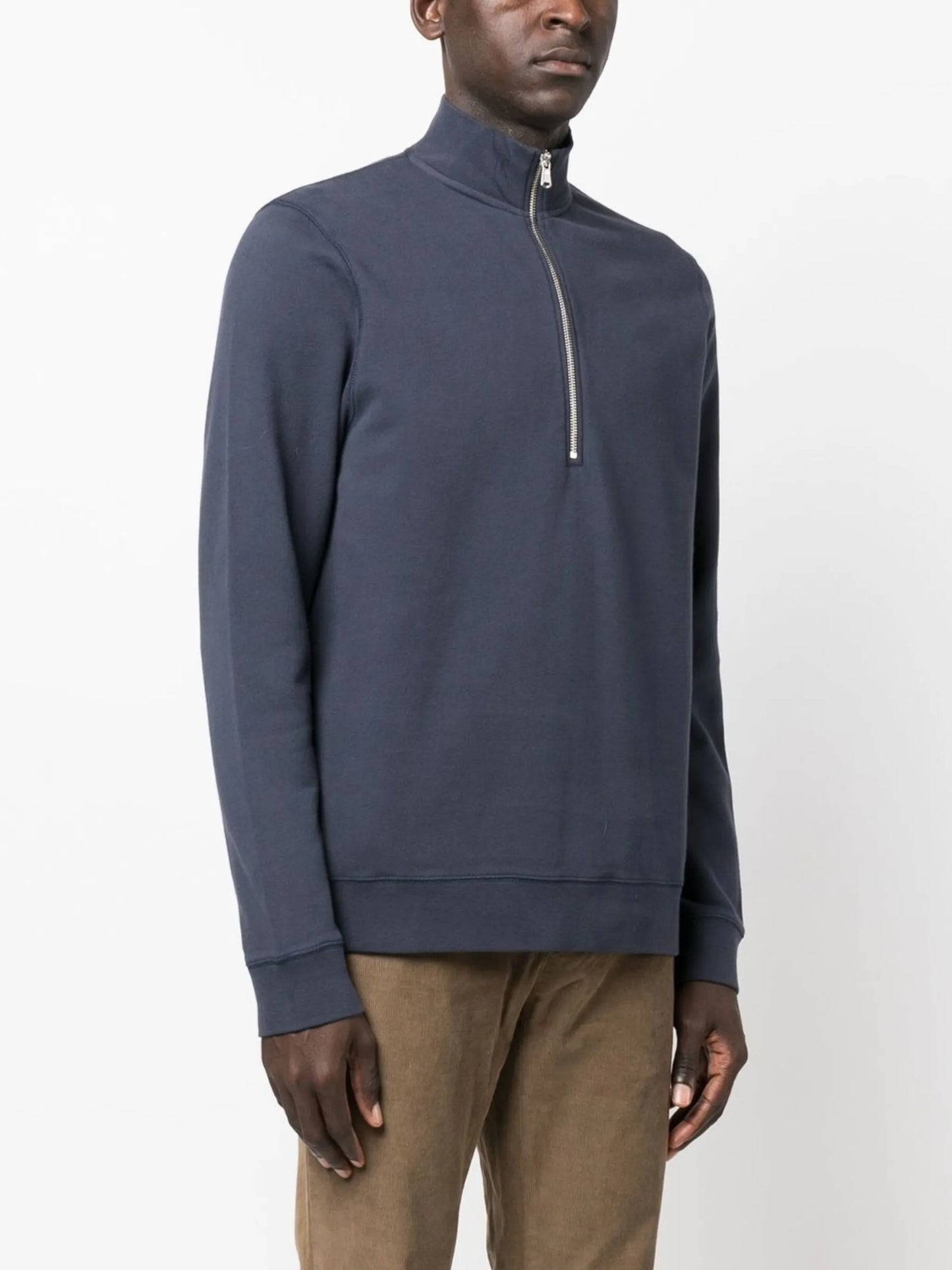 half-zip front sweatshirt