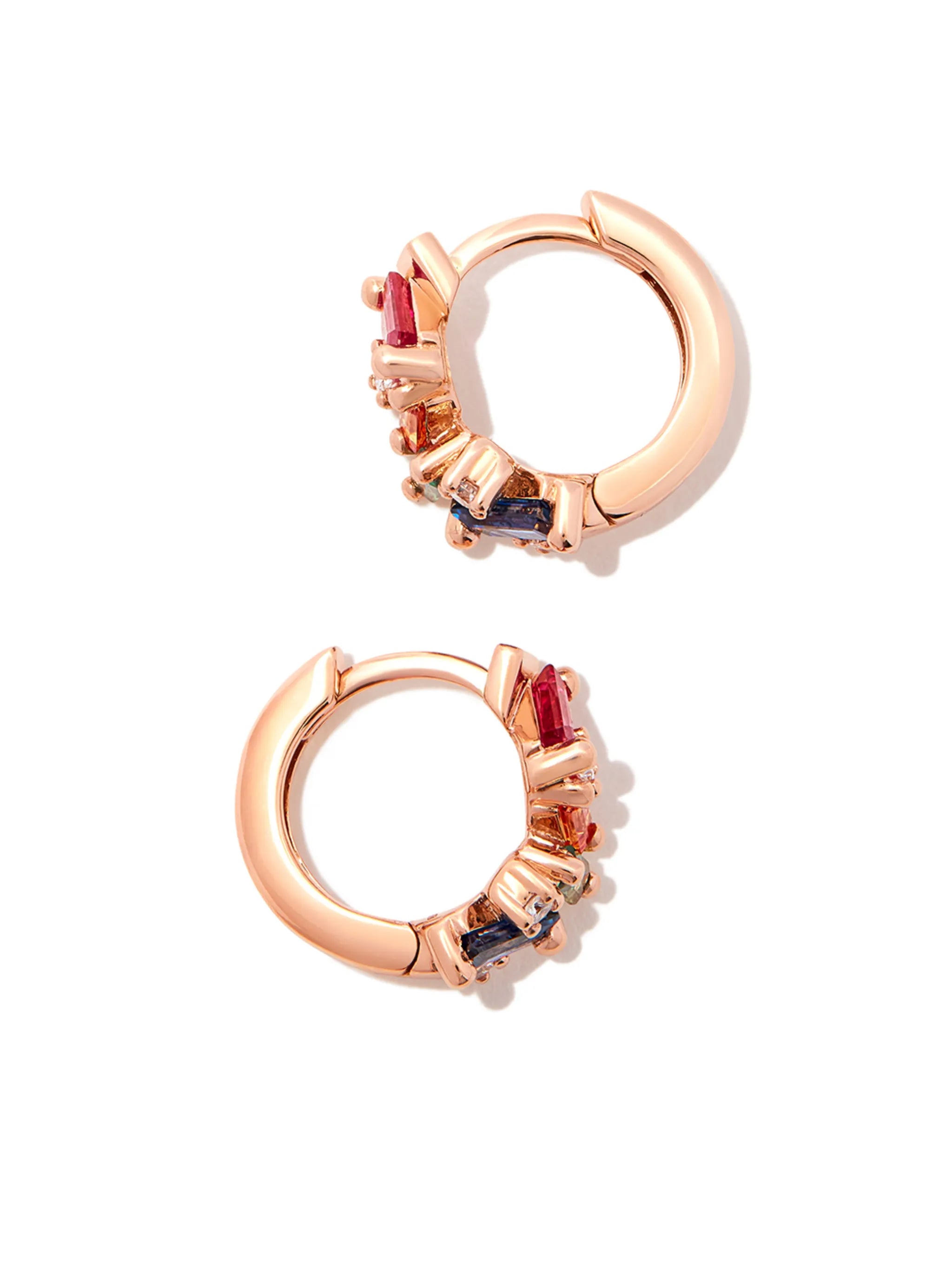18kt rose gold sapphire and diamond earrings