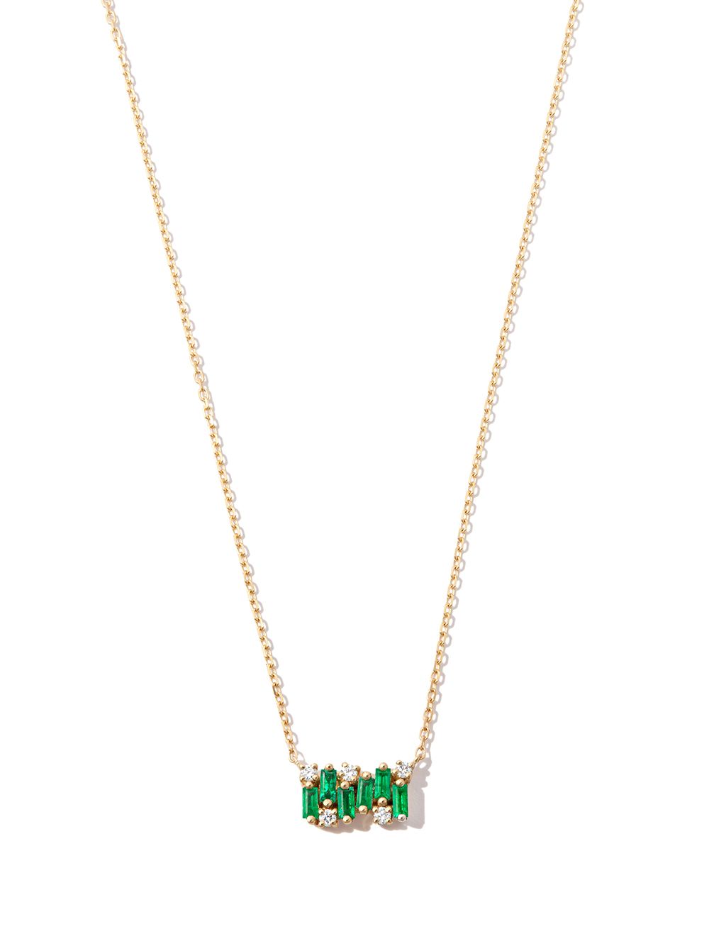 18kt yellow gold emerald necklace