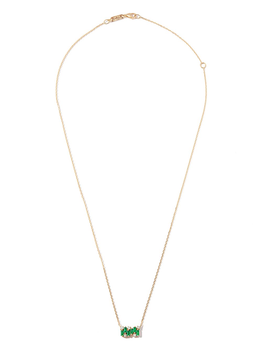 18kt yellow gold emerald necklace