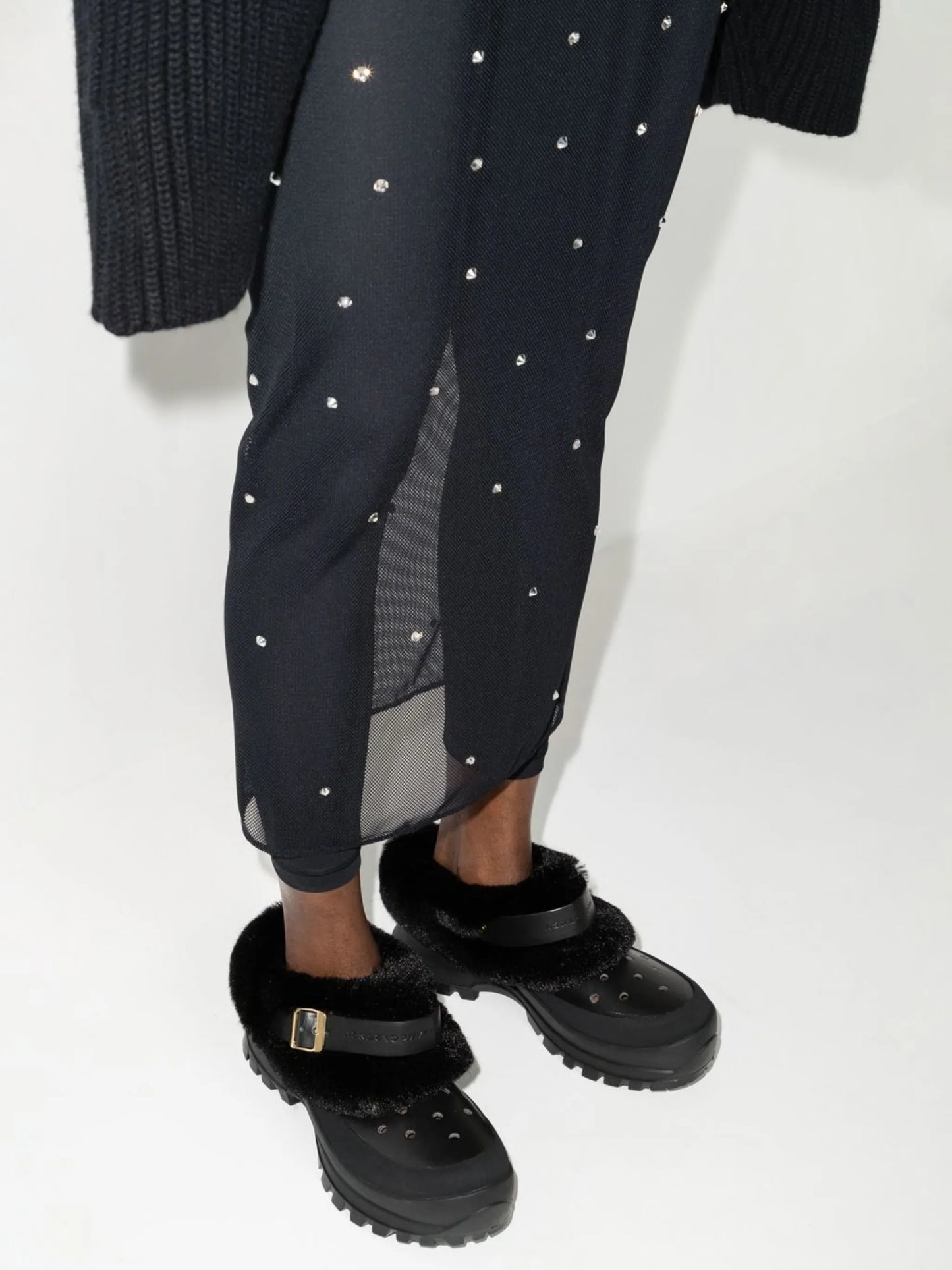 Trace faux-fur trimmed mules