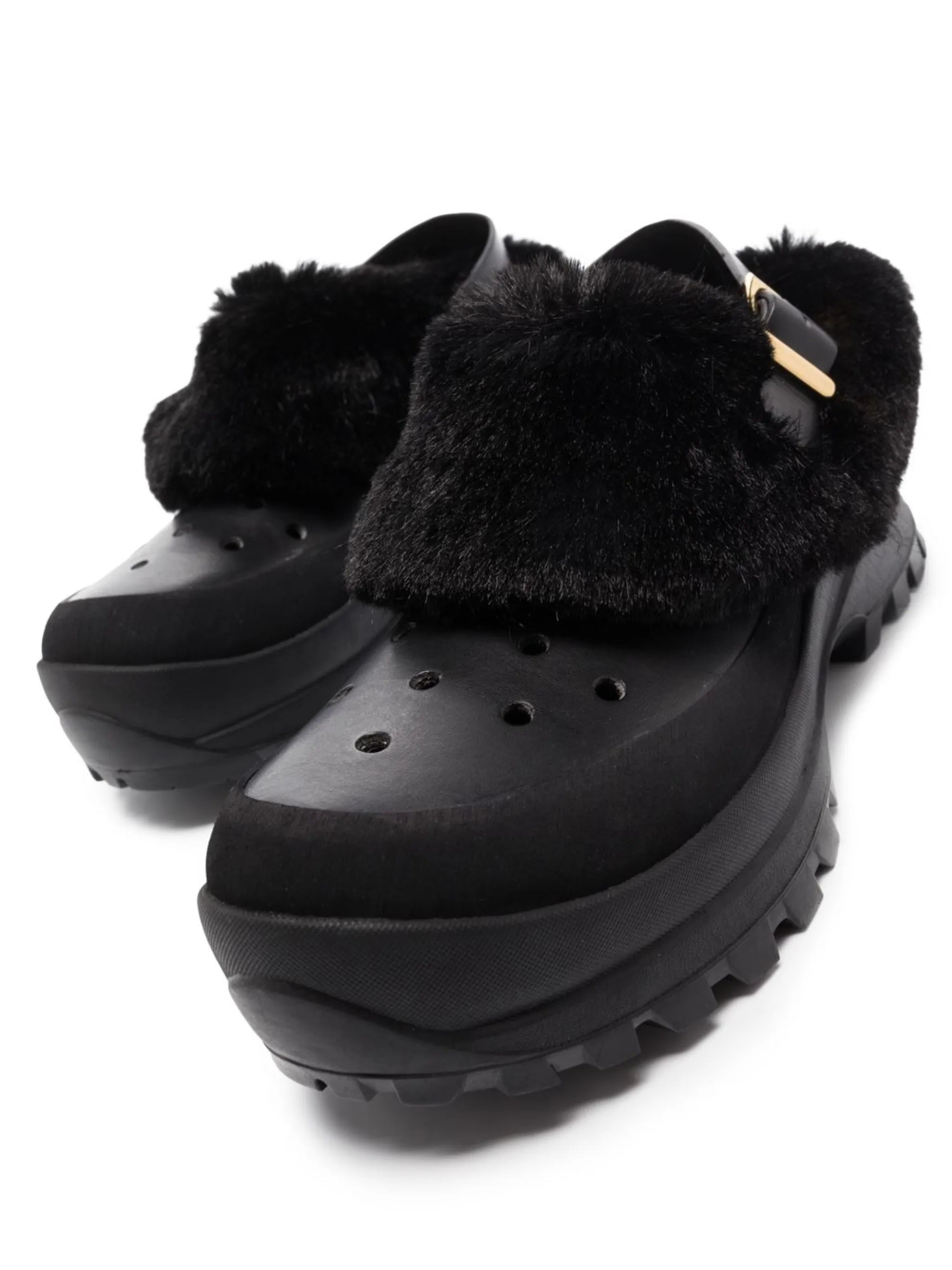 Trace faux-fur trimmed mules