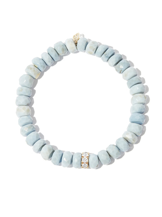 14kt yellow gold opal and diamond bracelet