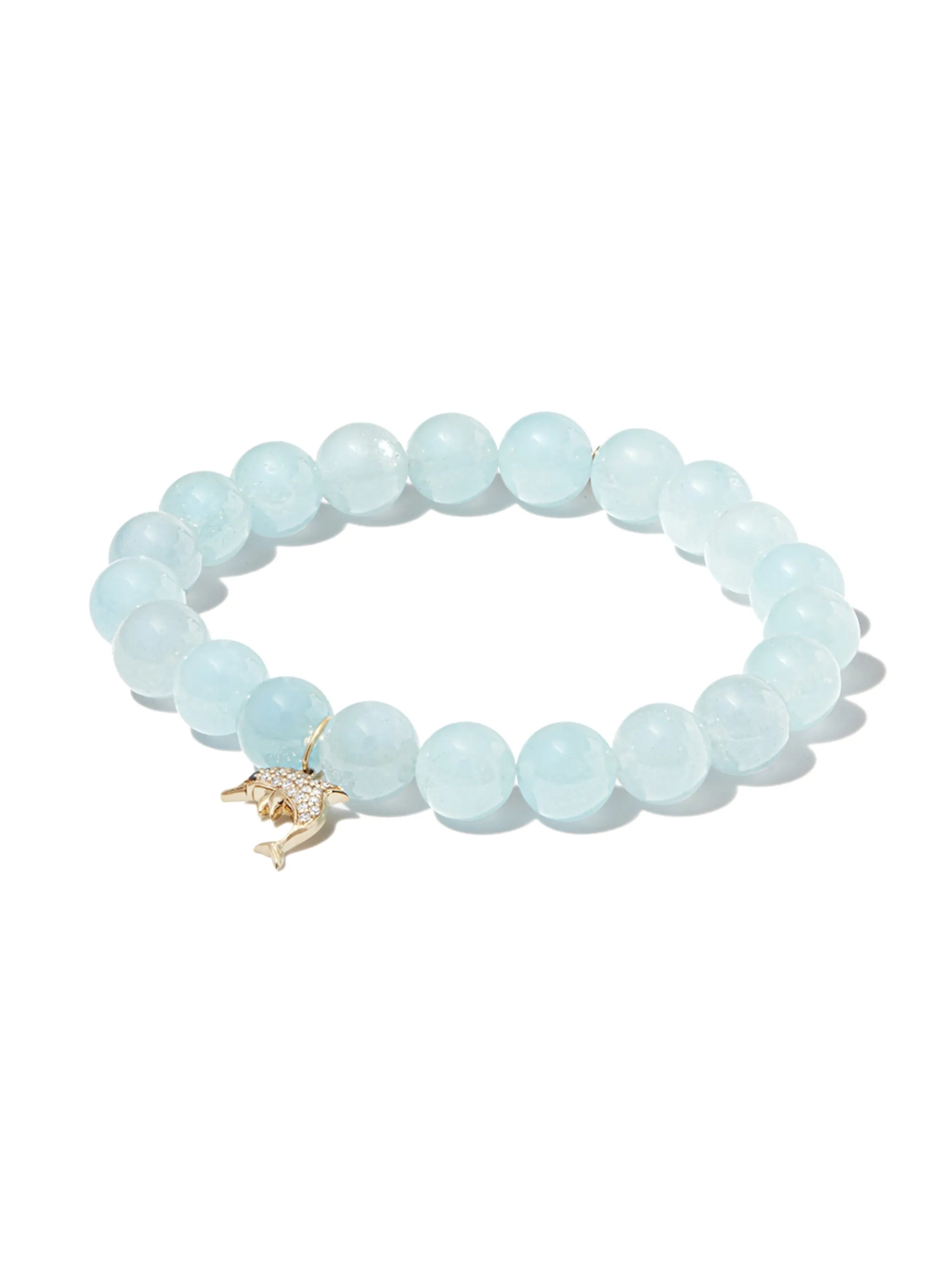 14kt yellow gold aquamarine and diamond charm bracelet