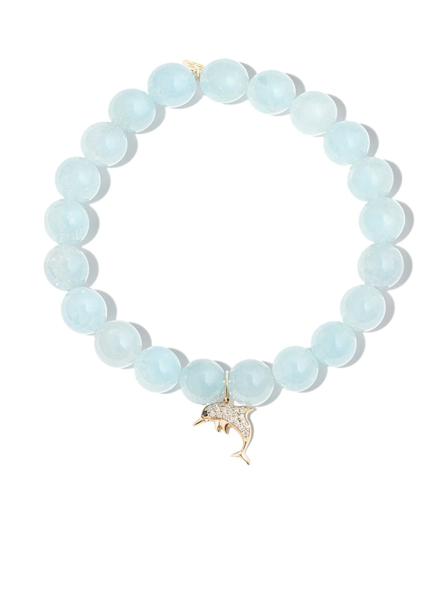 14kt yellow gold aquamarine and diamond charm bracelet
