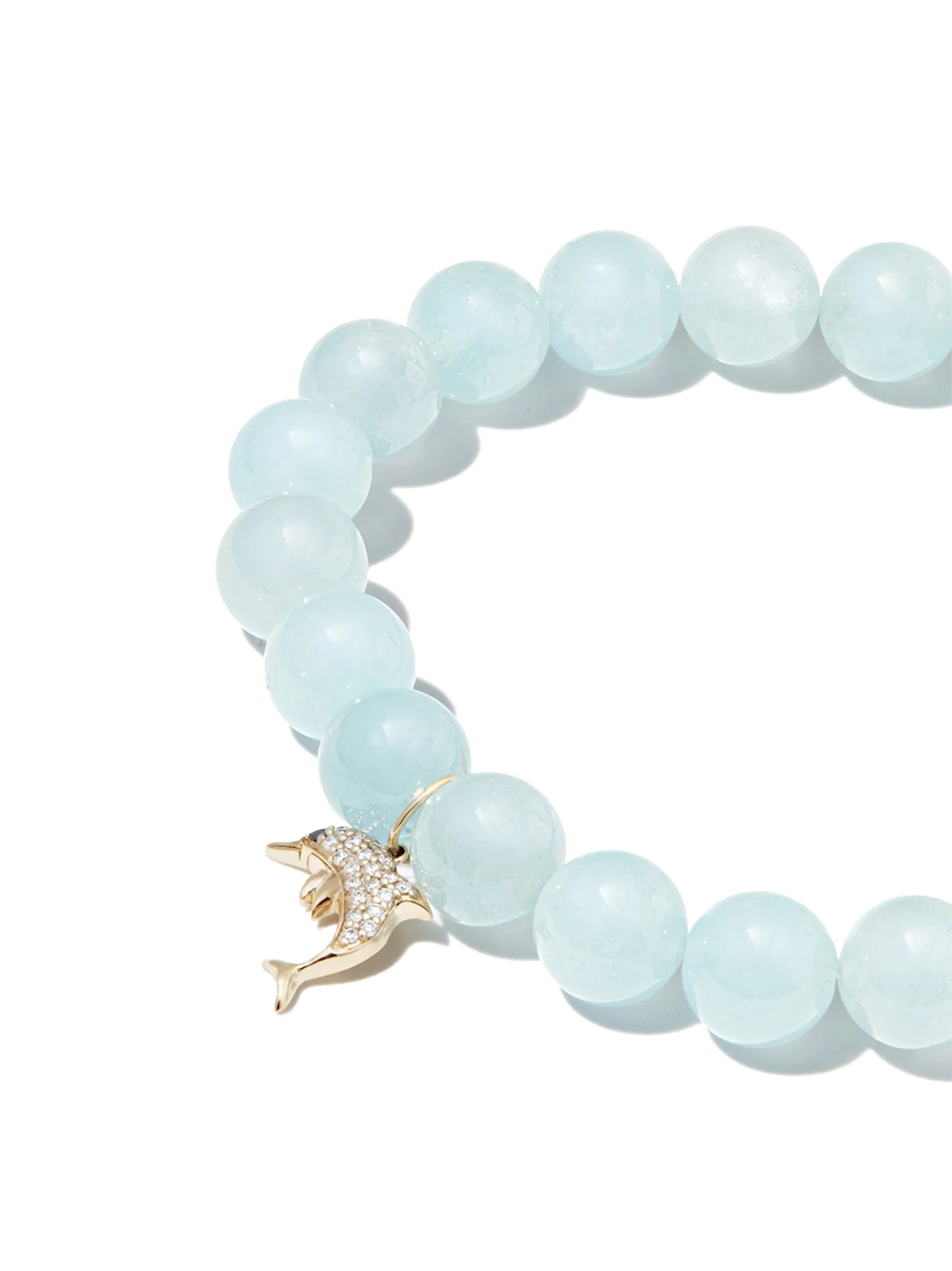 14kt yellow gold aquamarine and diamond charm bracelet