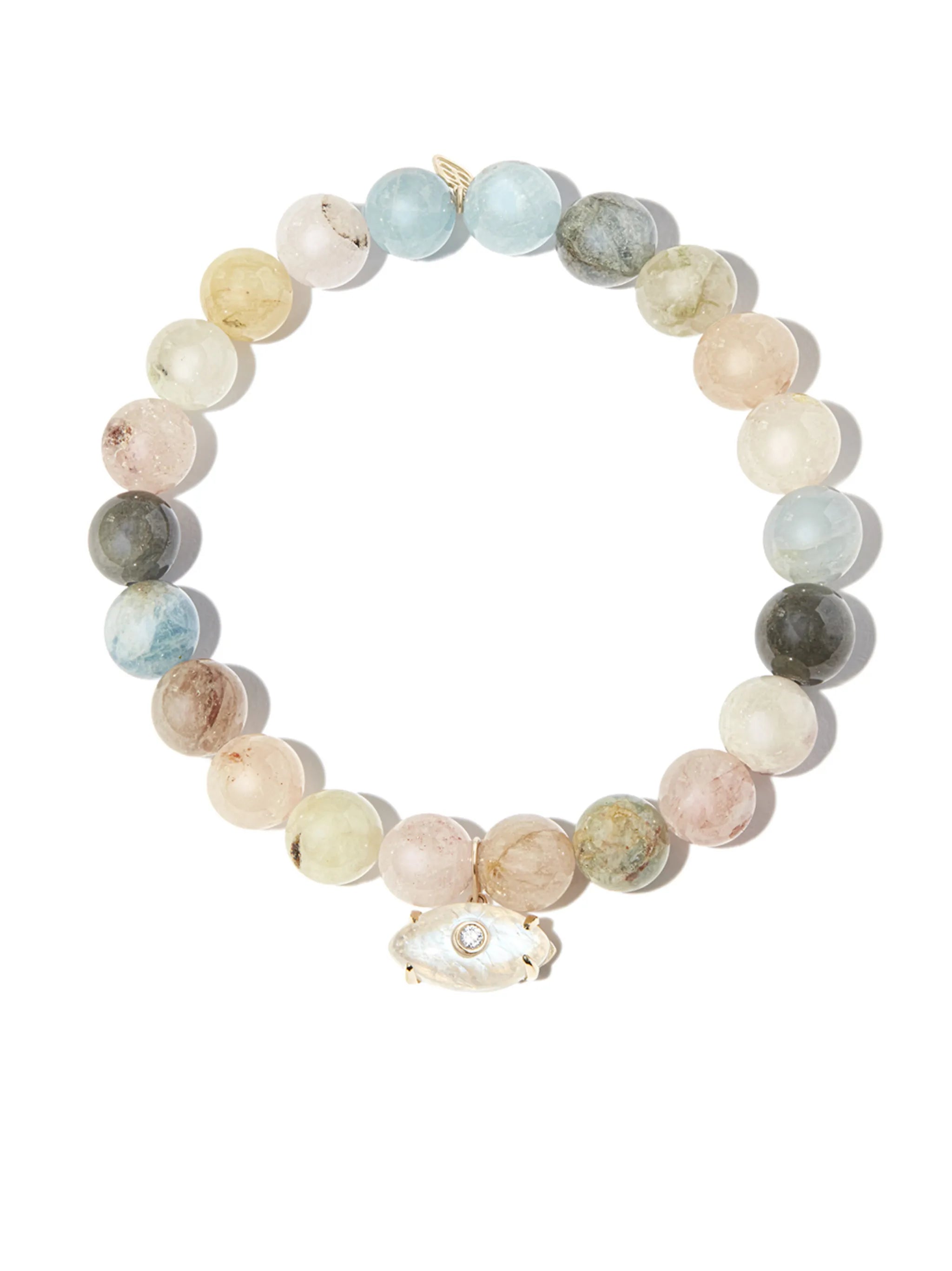 14kt yellow gold Evil Eye morganite bracelet