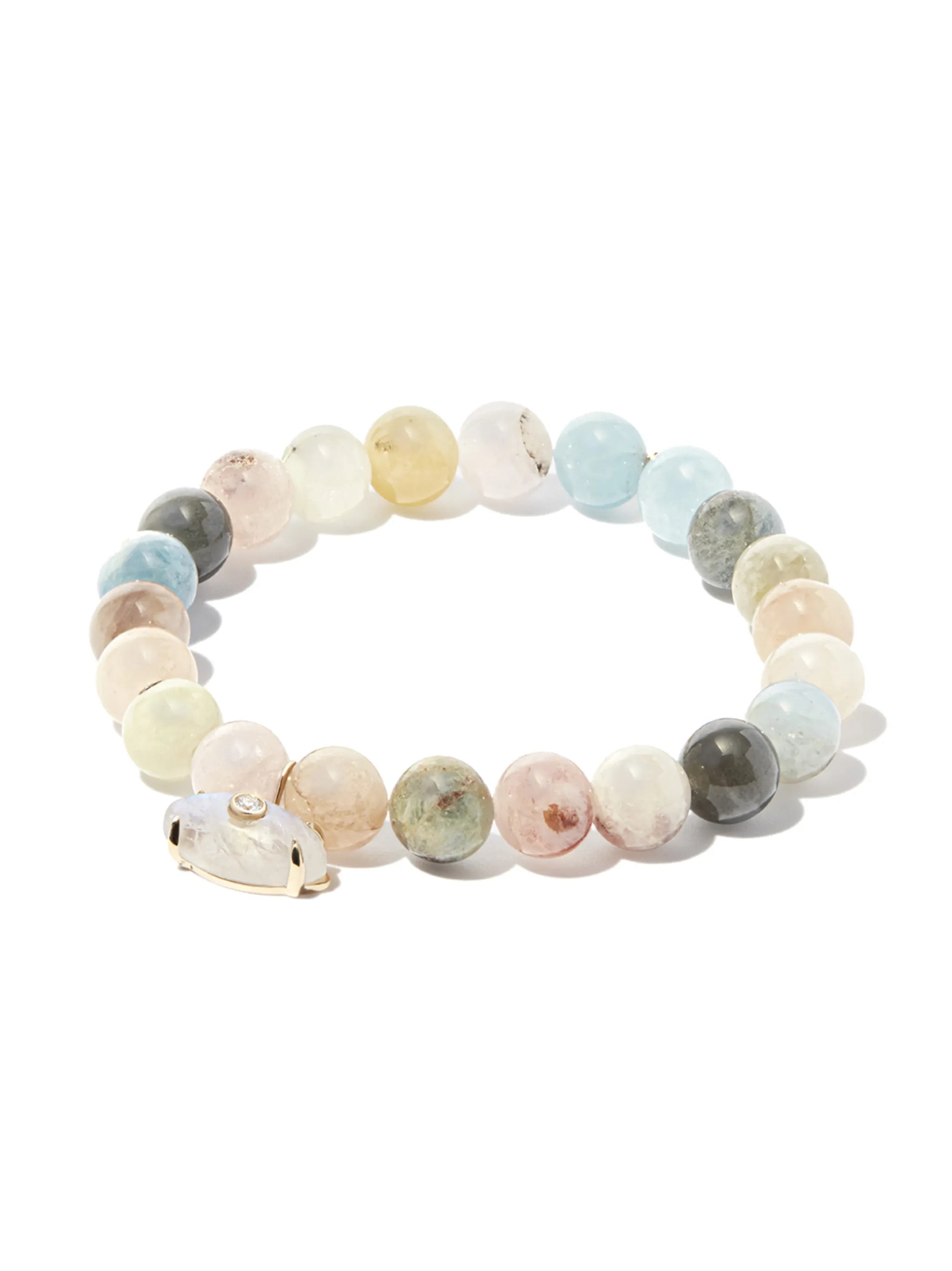 14kt yellow gold Evil Eye morganite bracelet