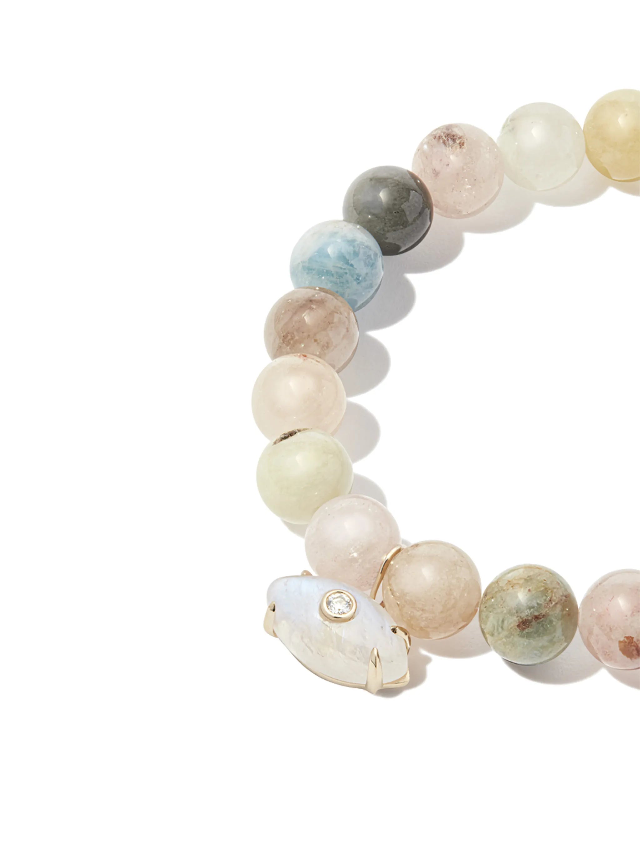 14kt yellow gold Evil Eye morganite bracelet