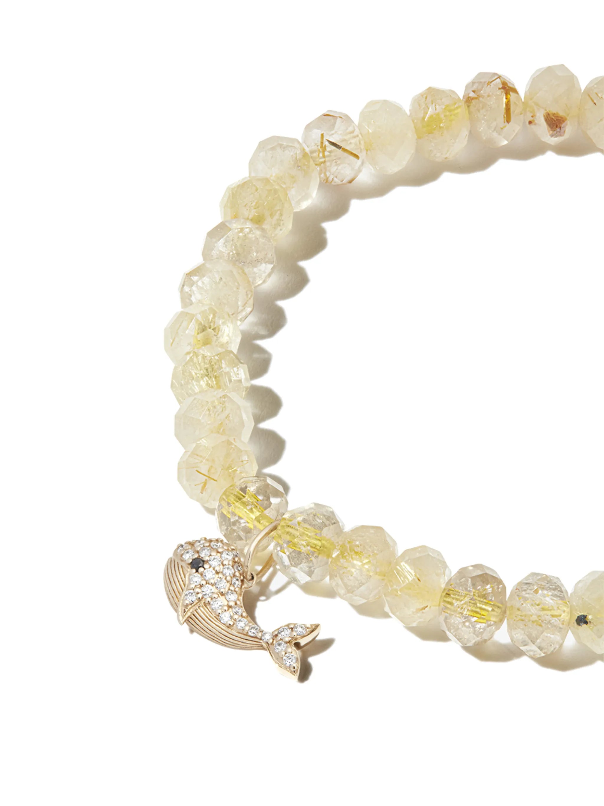 14kt yellow gold quartz and diamond bracelet