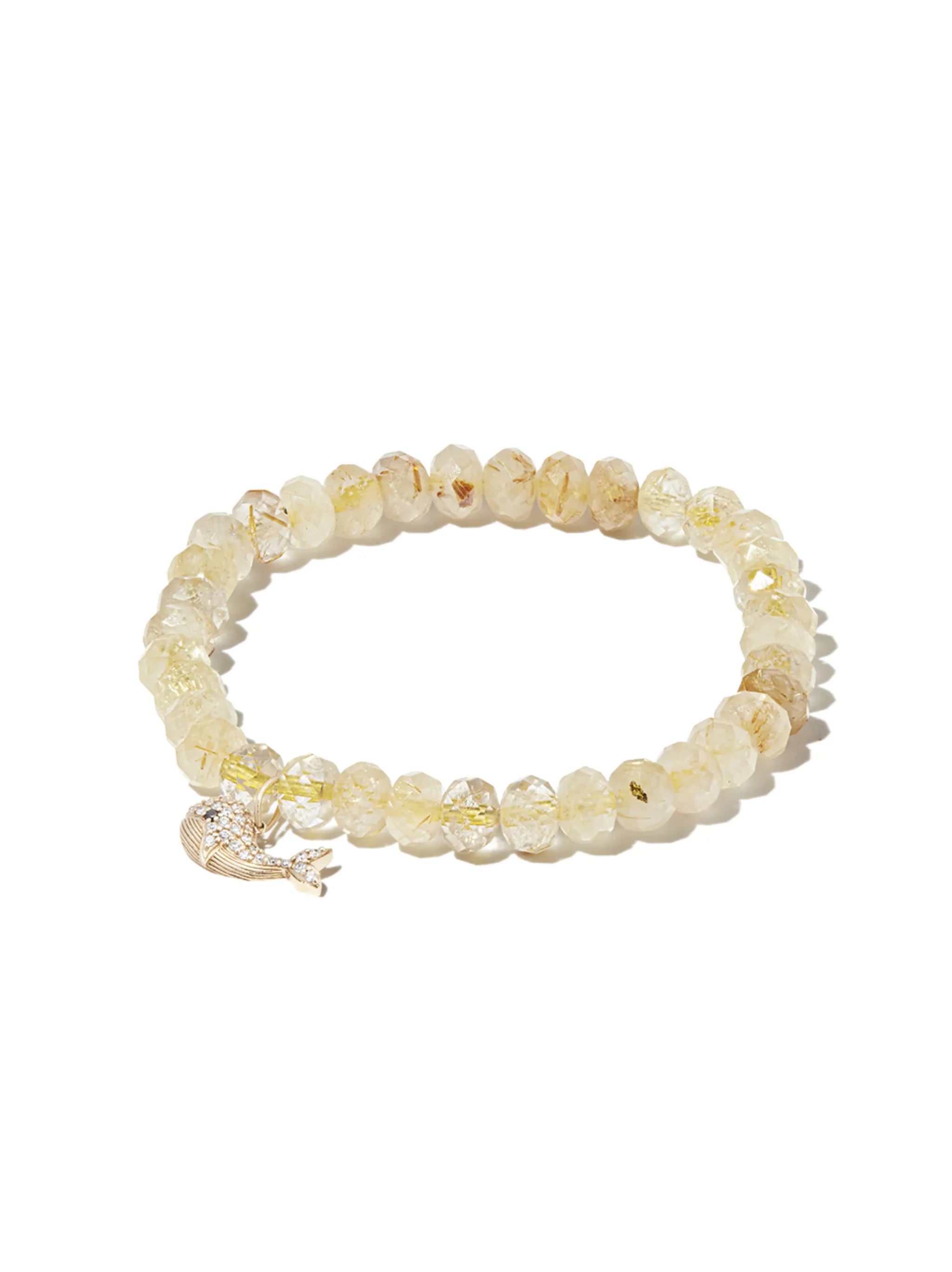 14kt yellow gold quartz and diamond bracelet