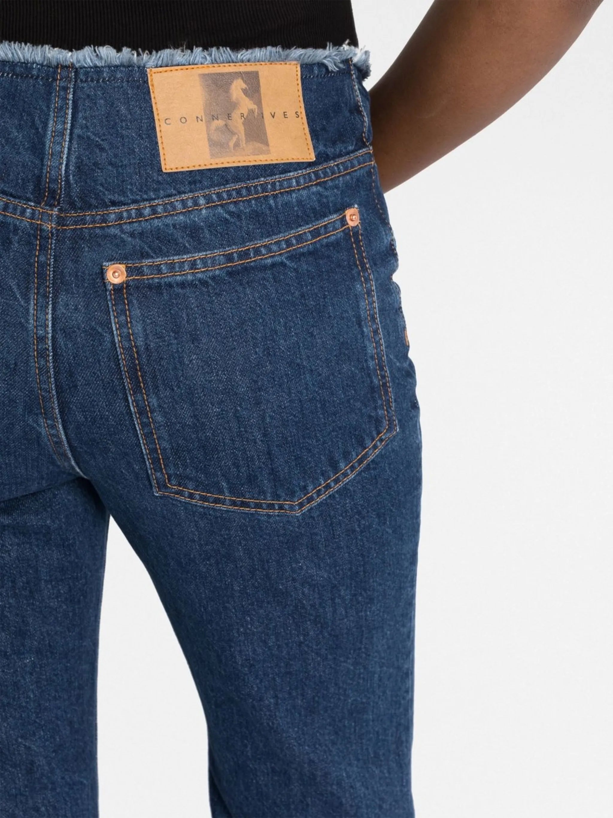 graphic-print bootcut jeans