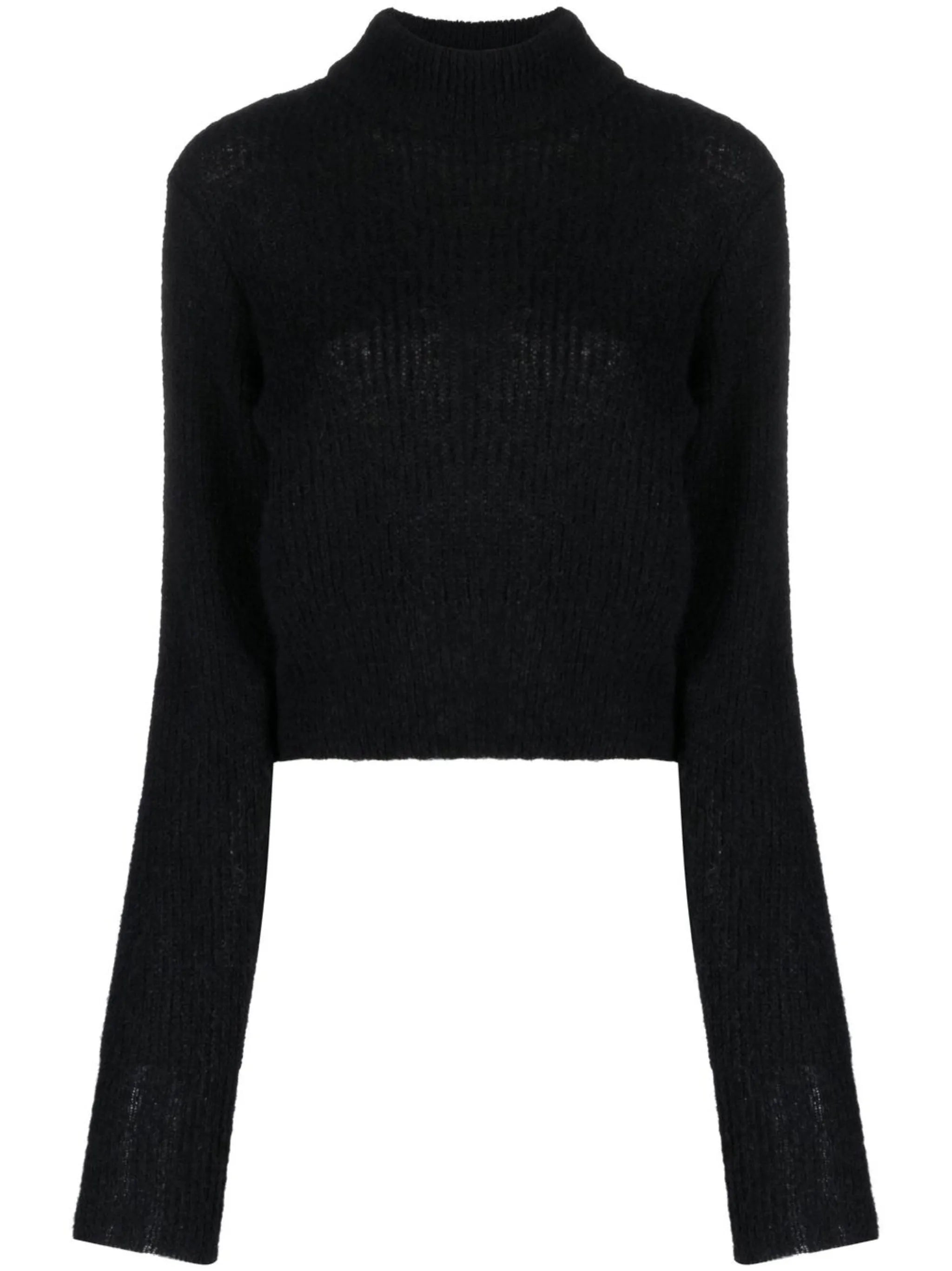 ribbed-knit roll-neck jumper