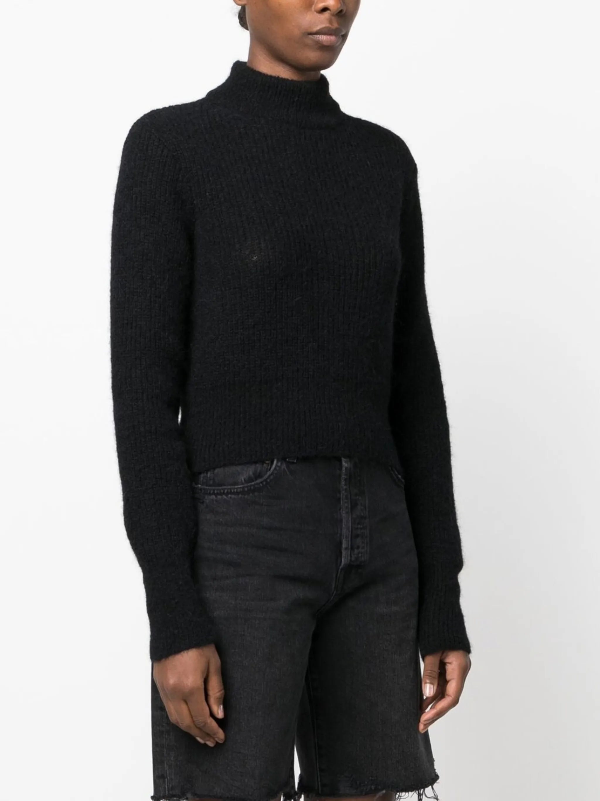 ribbed-knit roll-neck jumper