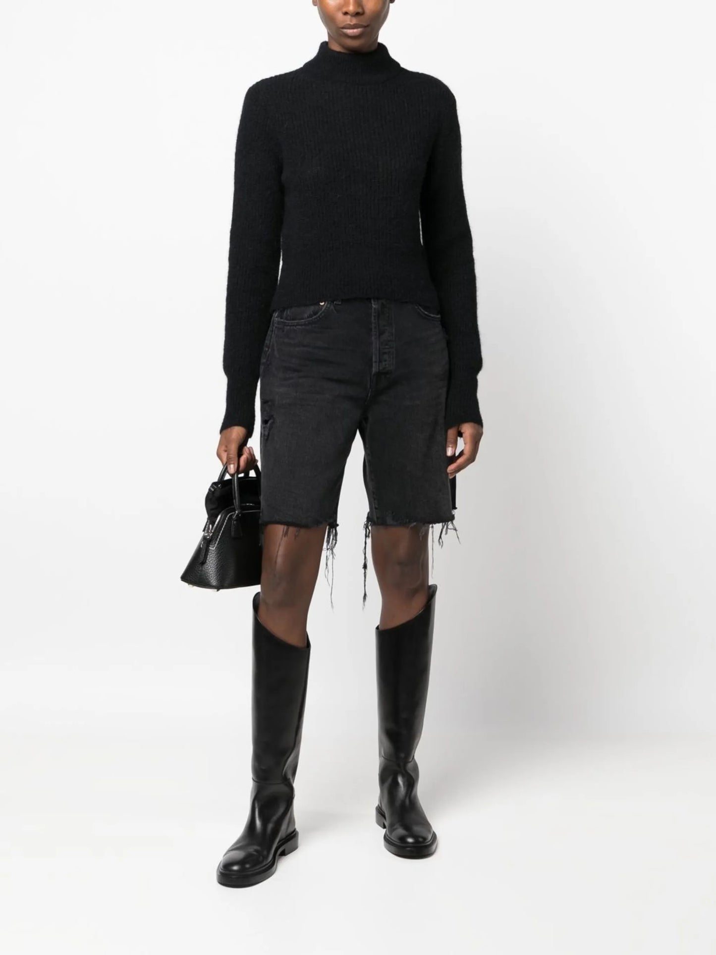 ribbed-knit roll-neck jumper