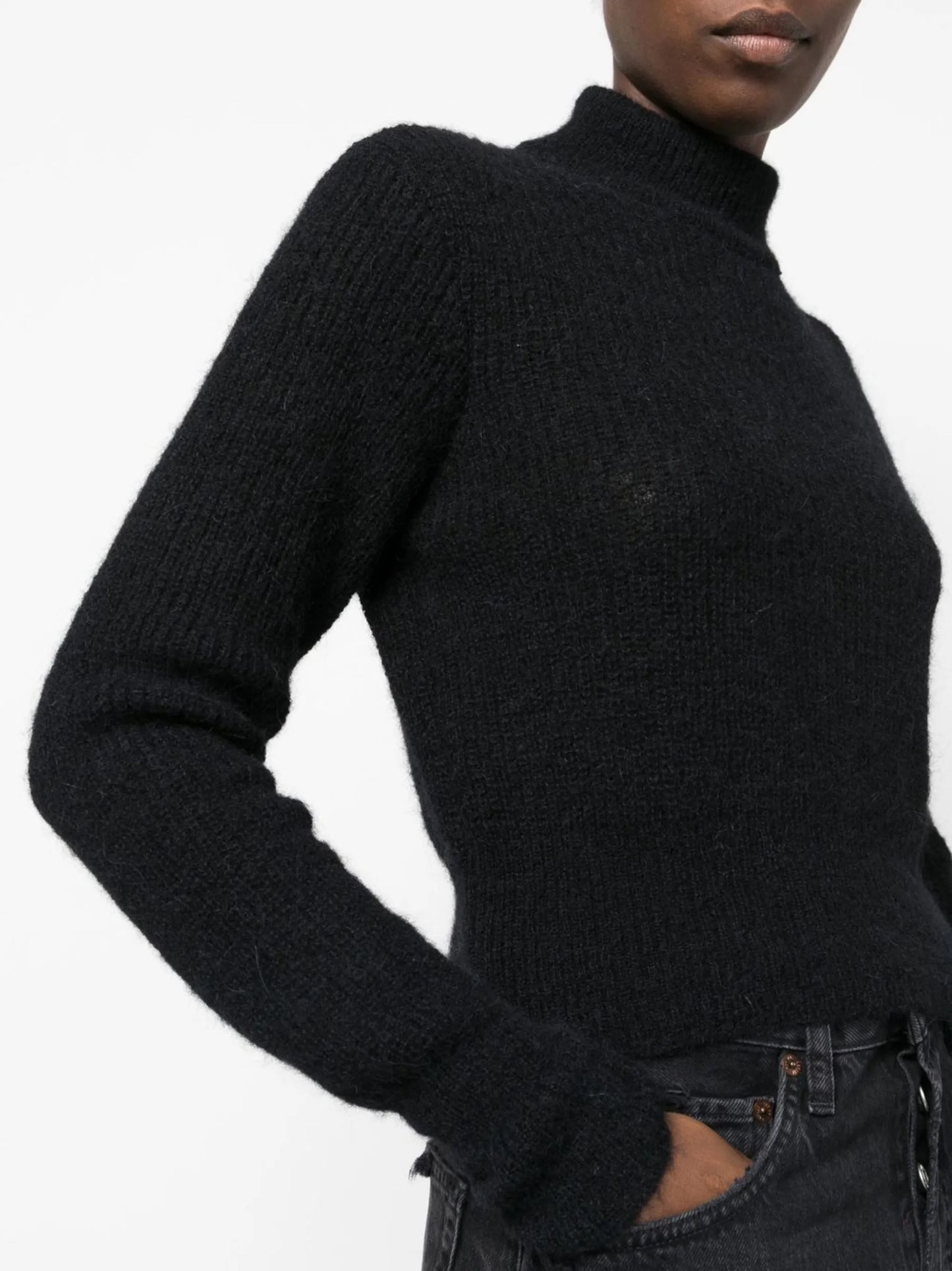 ribbed-knit roll-neck jumper