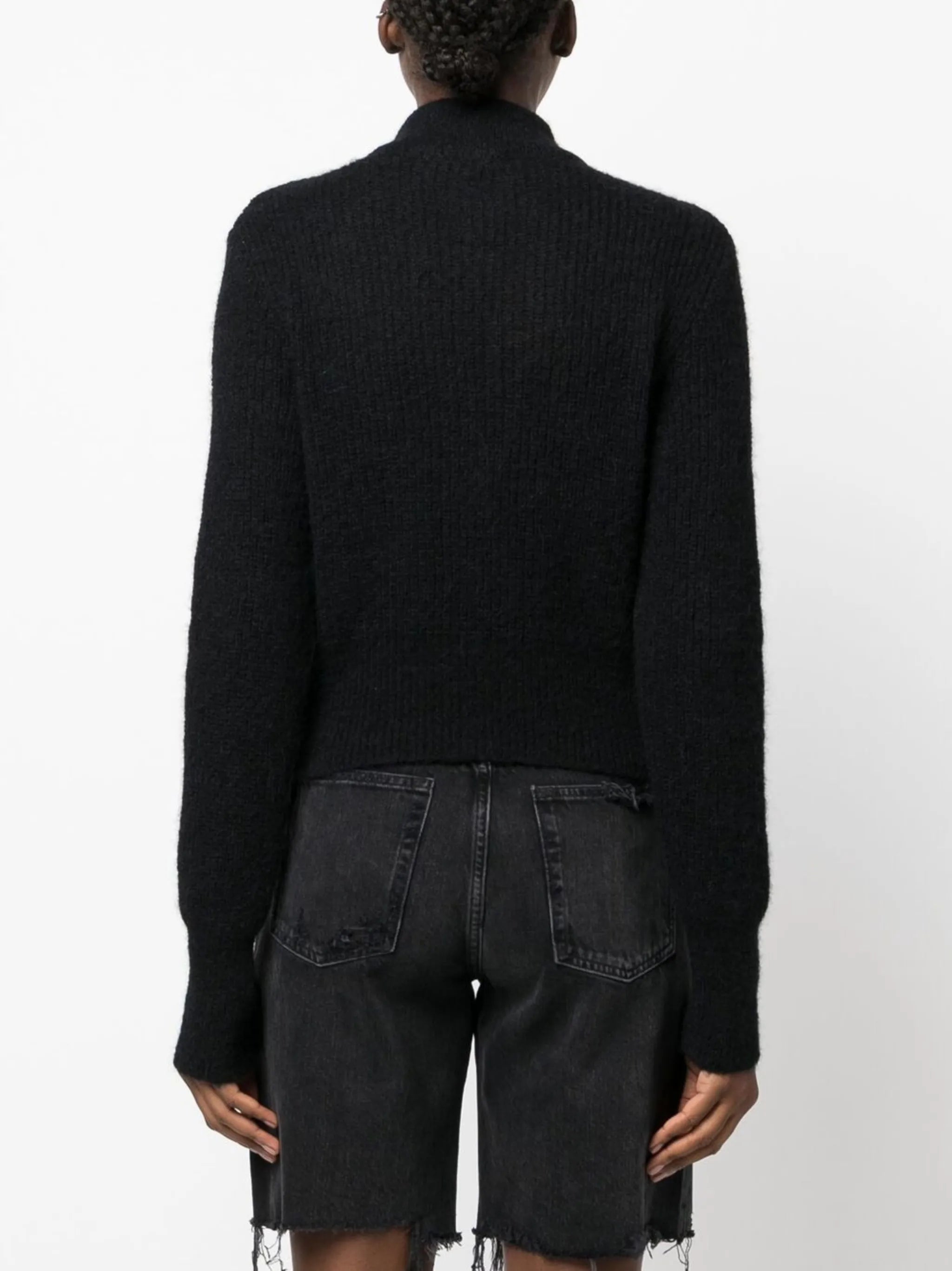 ribbed-knit roll-neck jumper
