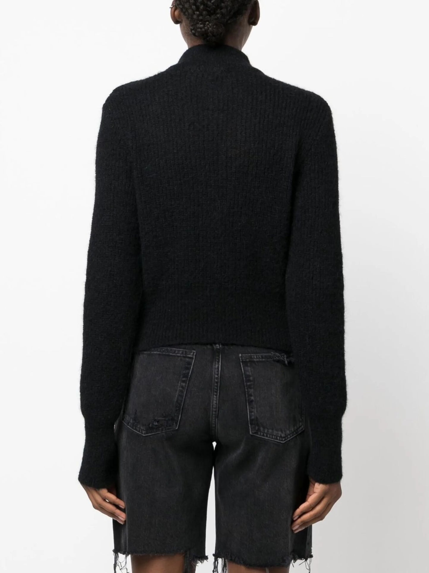 ribbed-knit roll-neck jumper