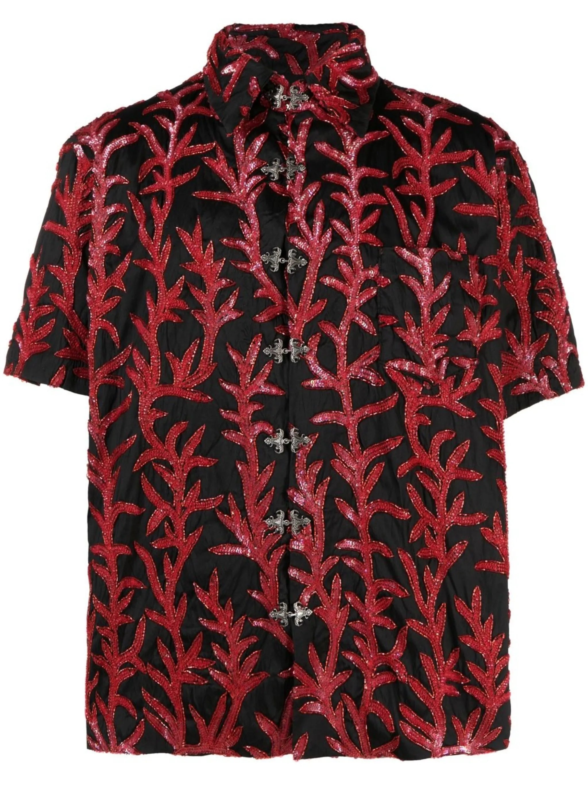 embroidered chiffon shirt