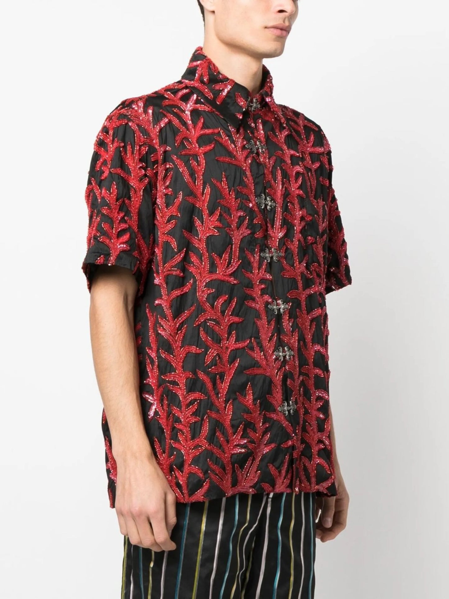 embroidered chiffon shirt