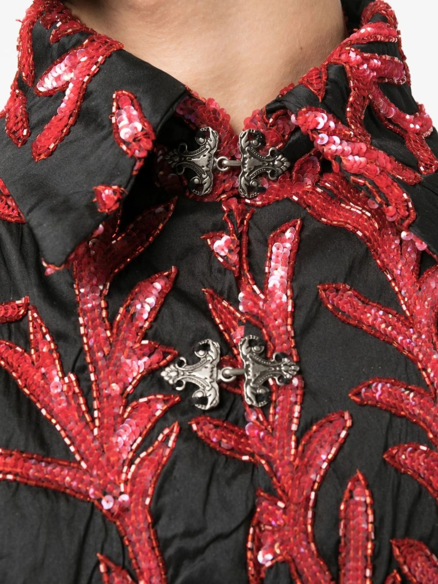 embroidered chiffon shirt