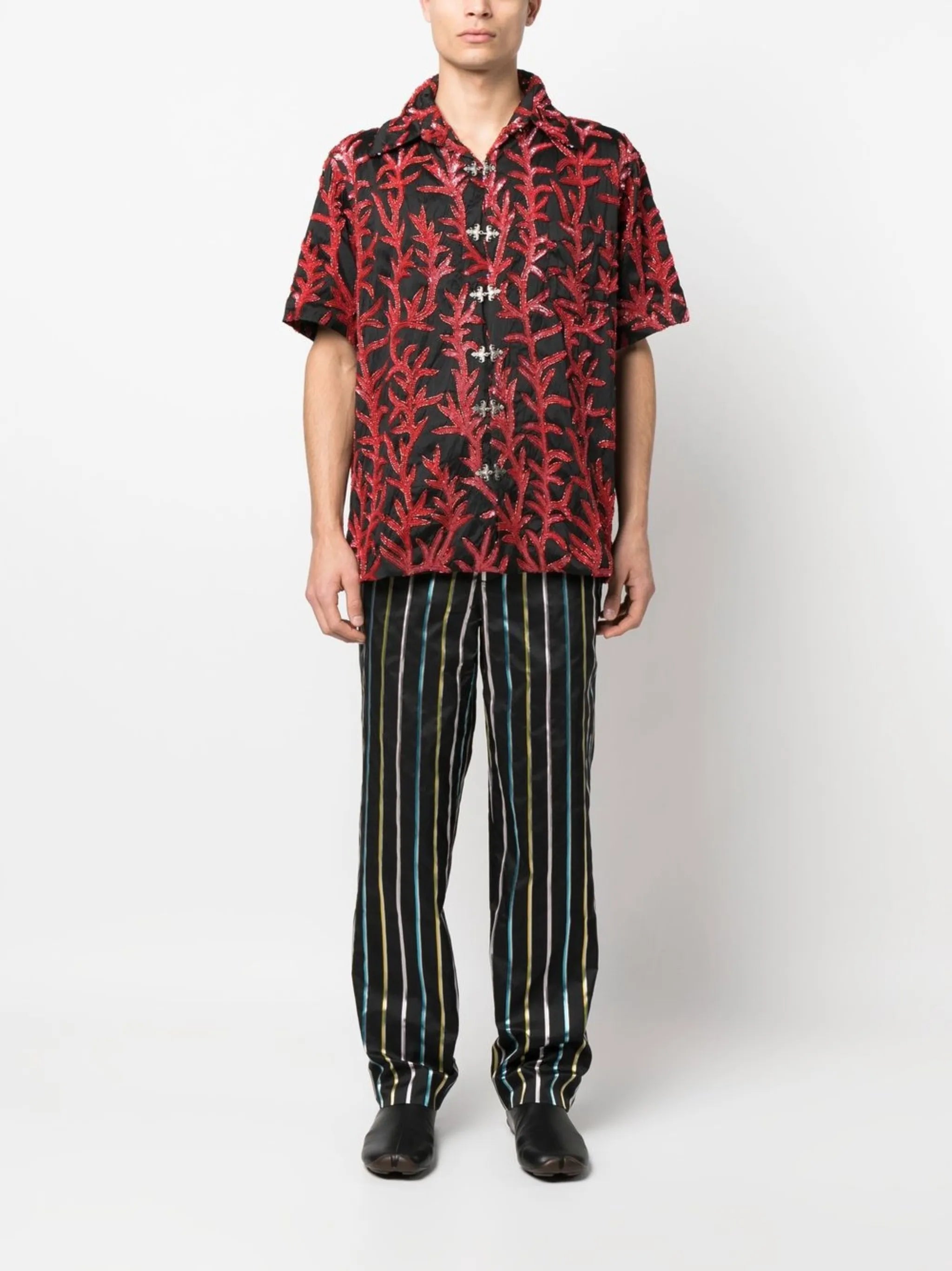 embroidered chiffon shirt