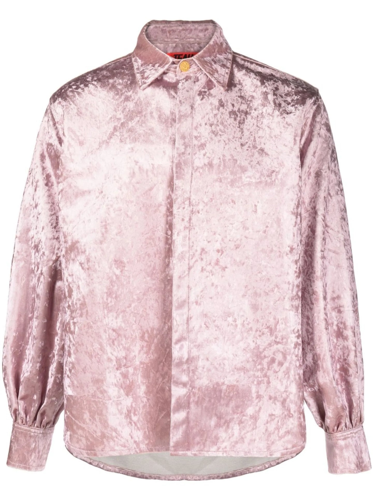 crushed velvet long-sleeves shirt