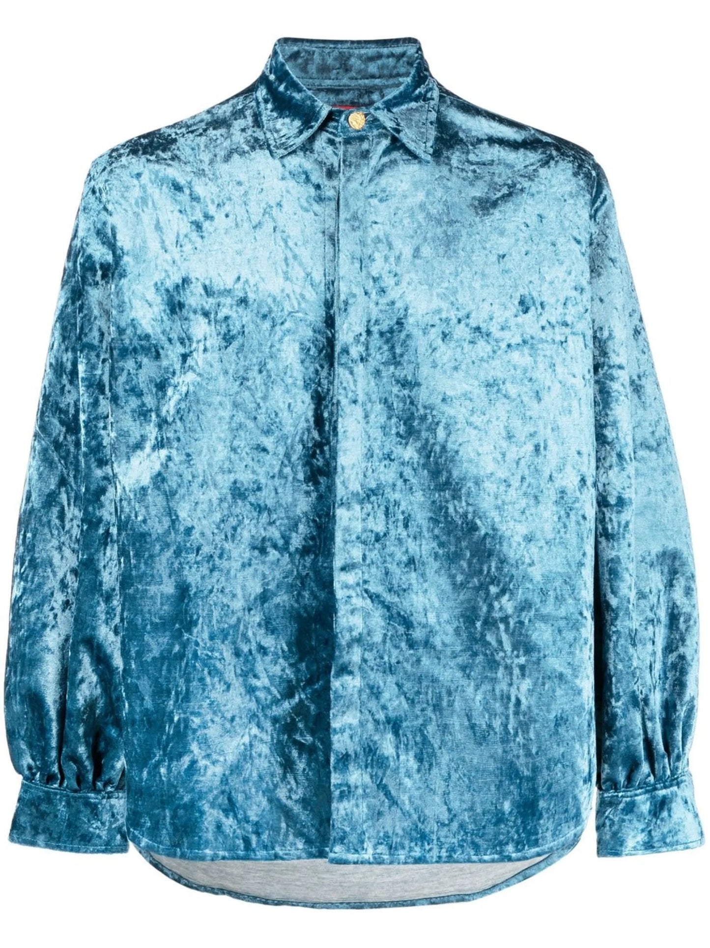 velvet puff-sleeved shirt