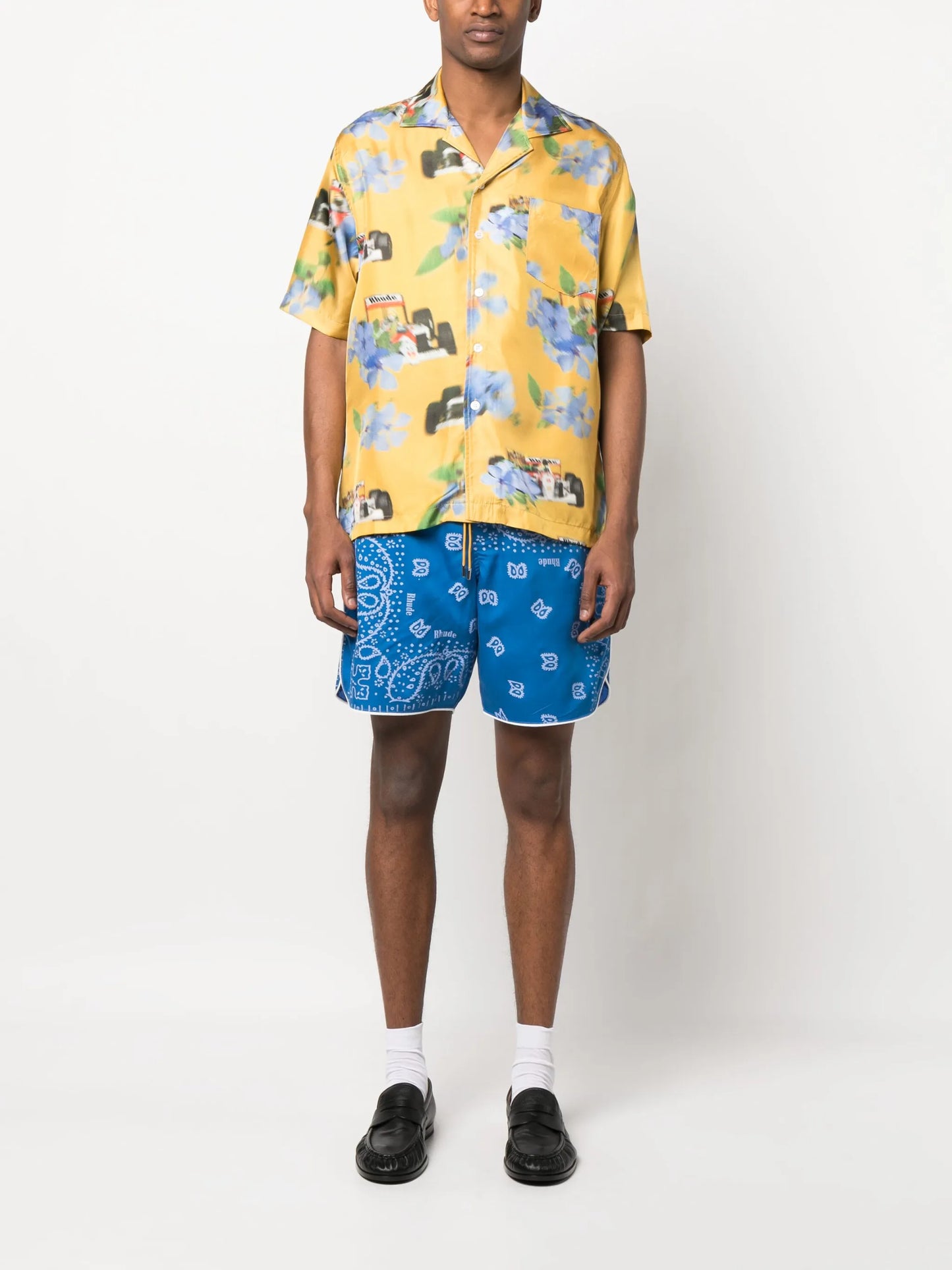 bandana-print track shorts