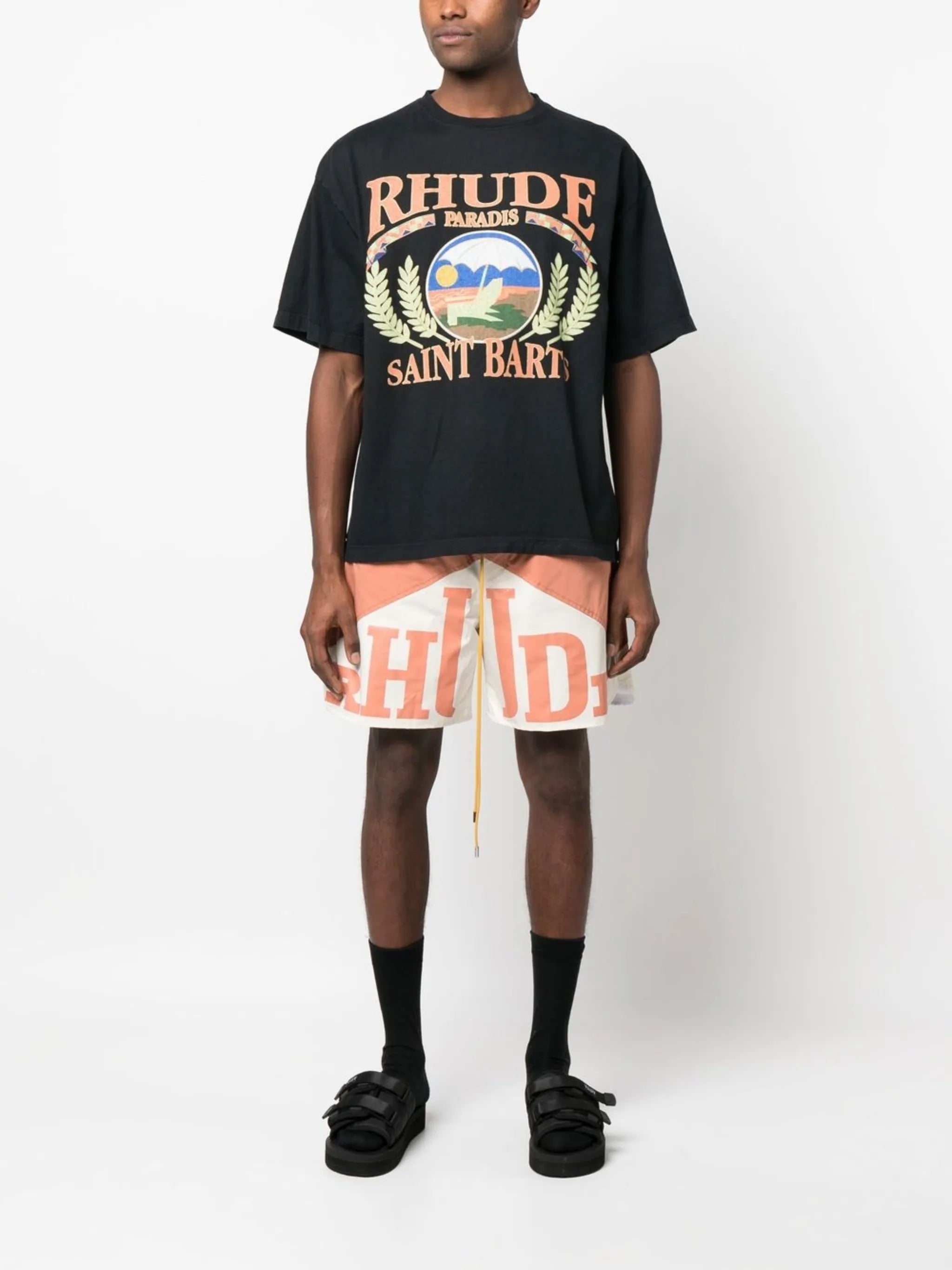 logo-print shorts
