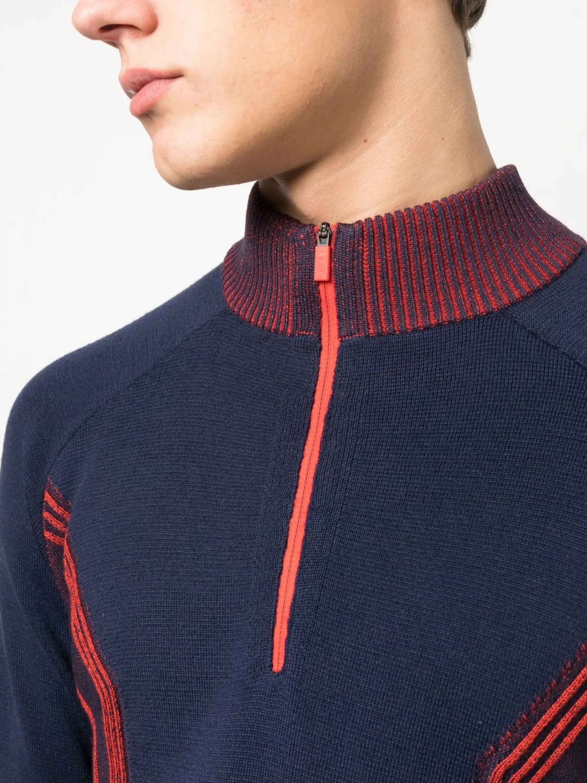 half-zip high-neck sweater
