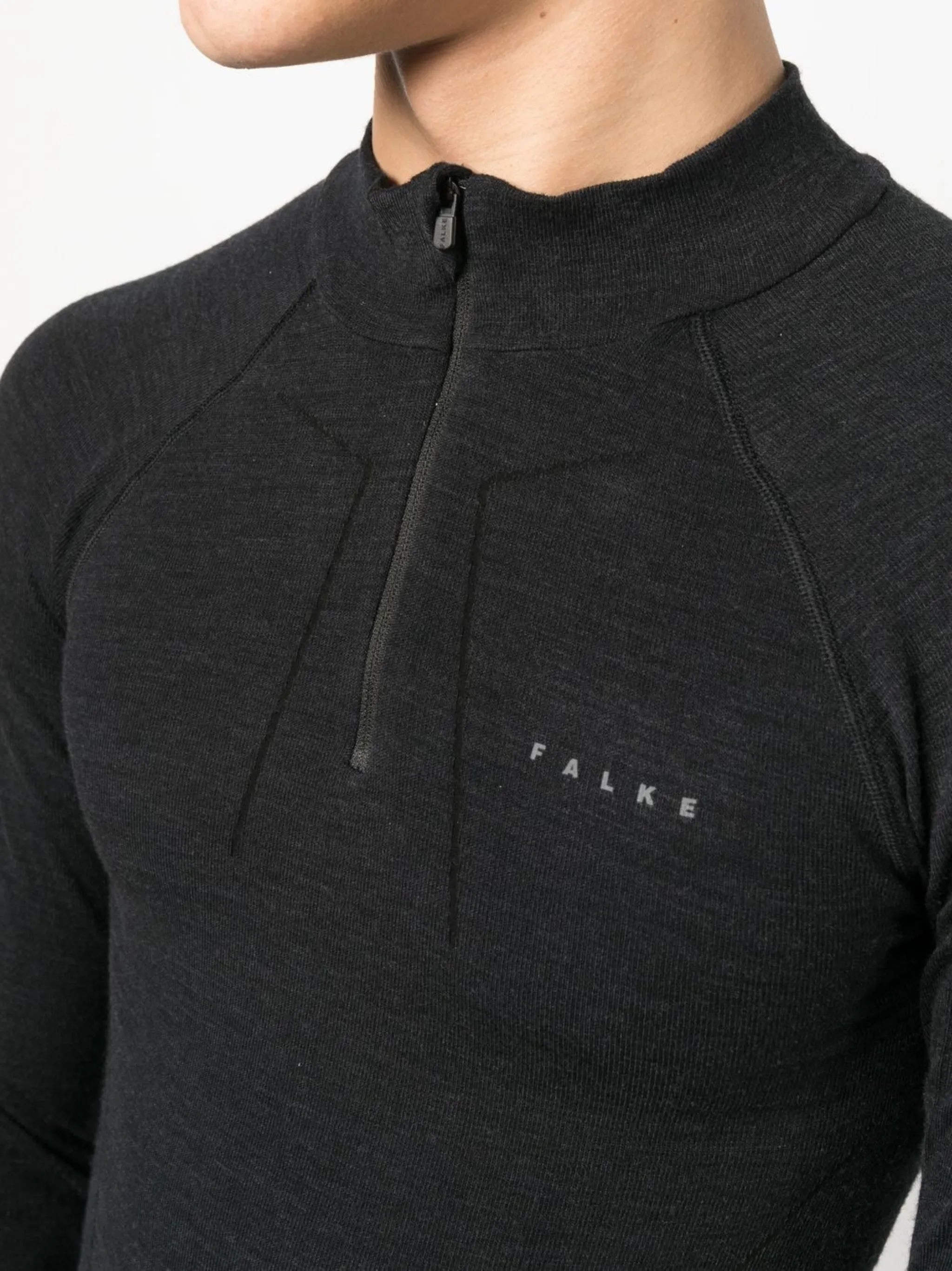 logo-print zip-up performance top