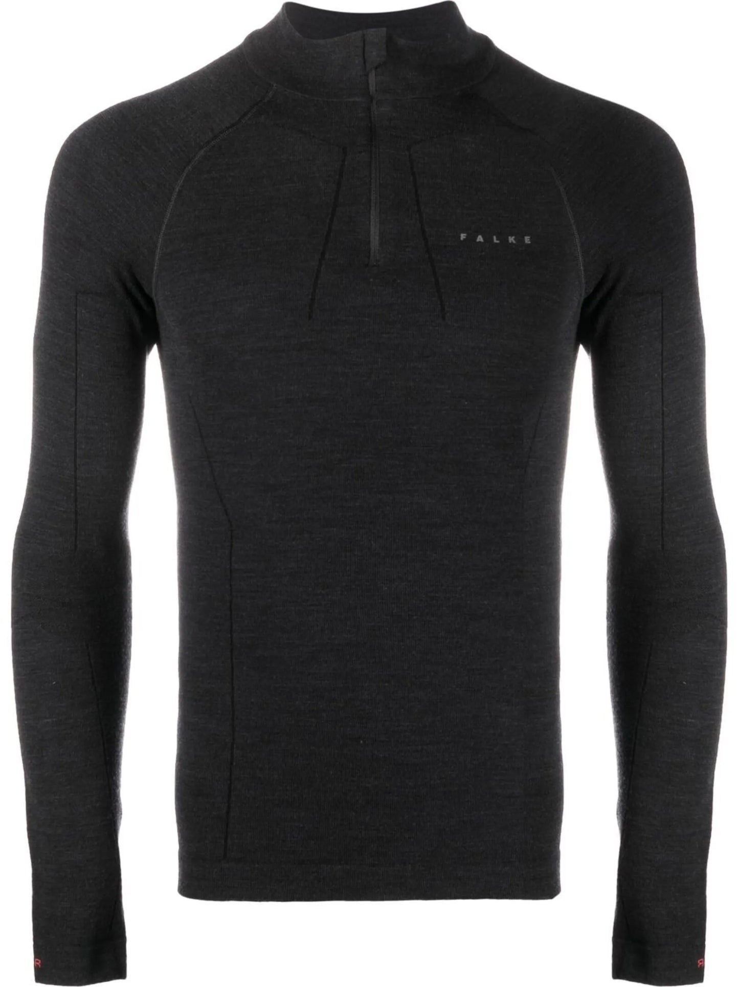 logo-print zip-up performance top