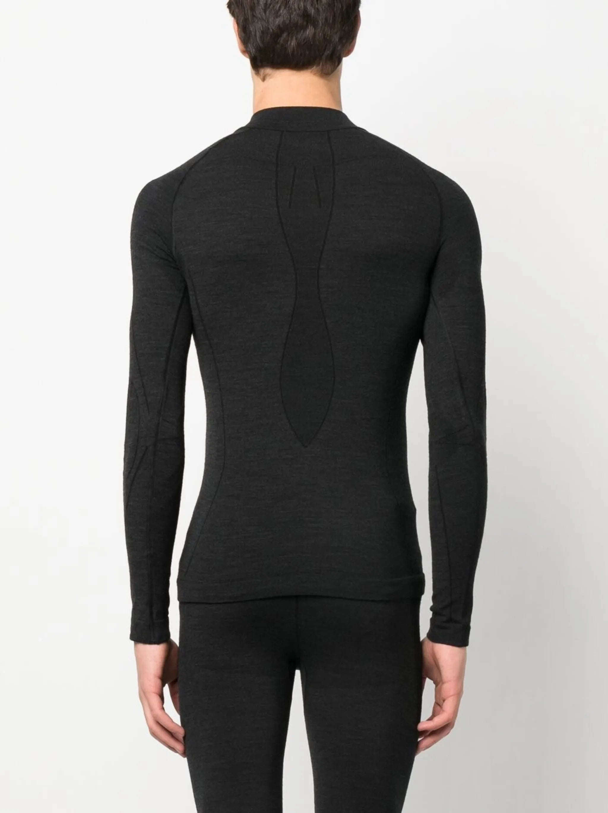 logo-print zip-up performance top