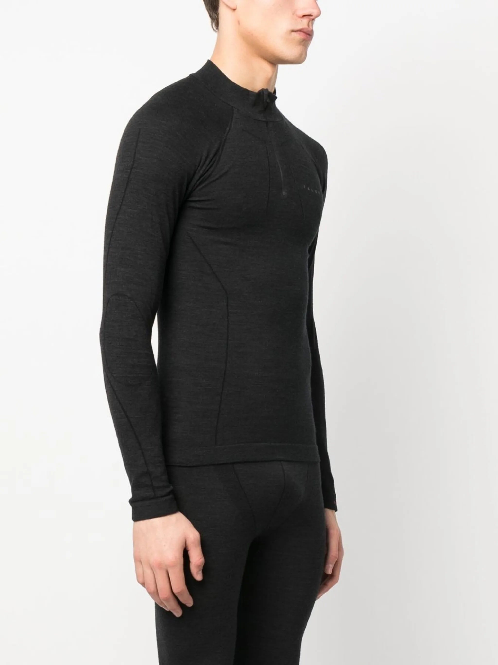 logo-print zip-up performance top