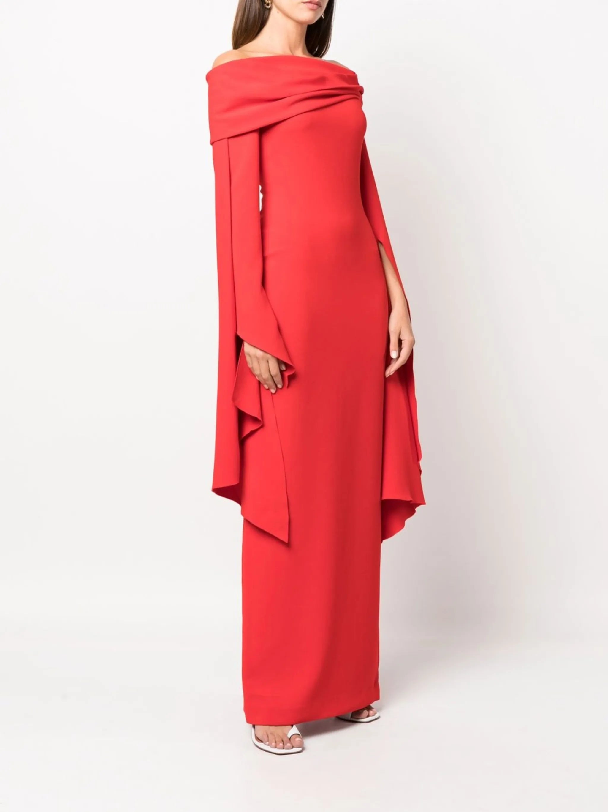 Arden off-shoulder evening gown