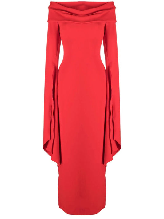 Arden off-shoulder evening gown