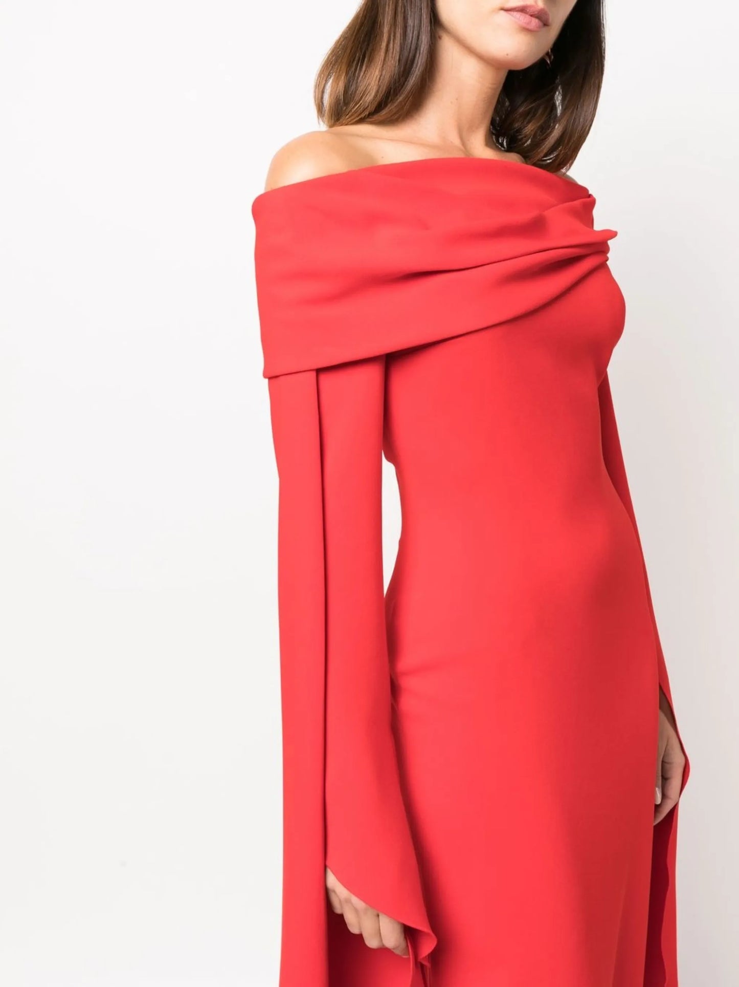 Arden off-shoulder evening gown