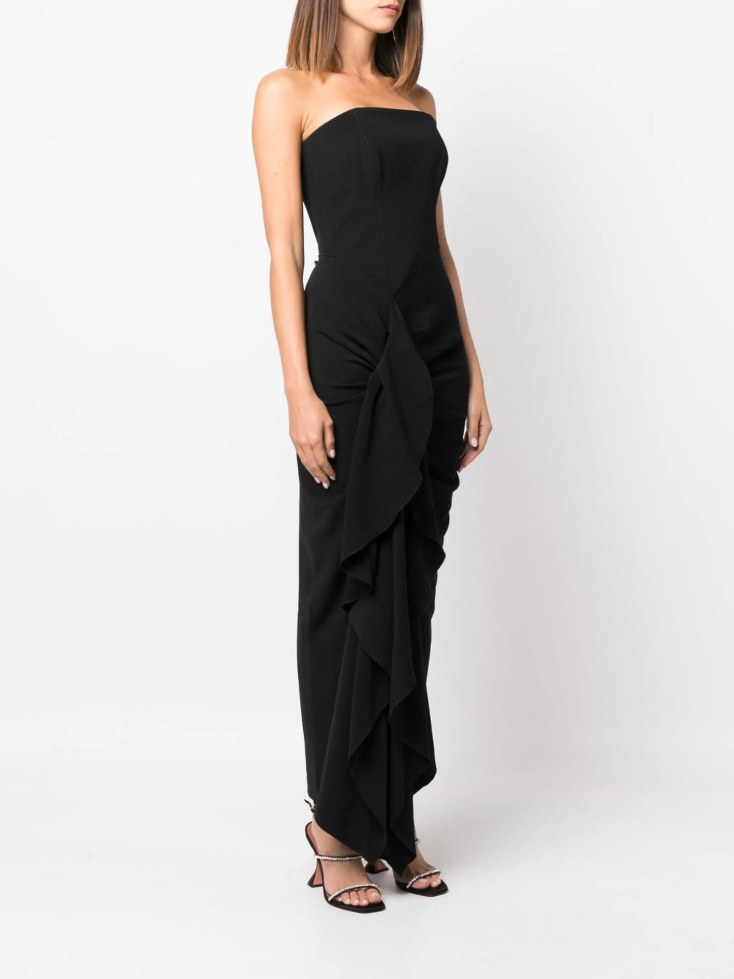Thalia drape-detail strapless dress