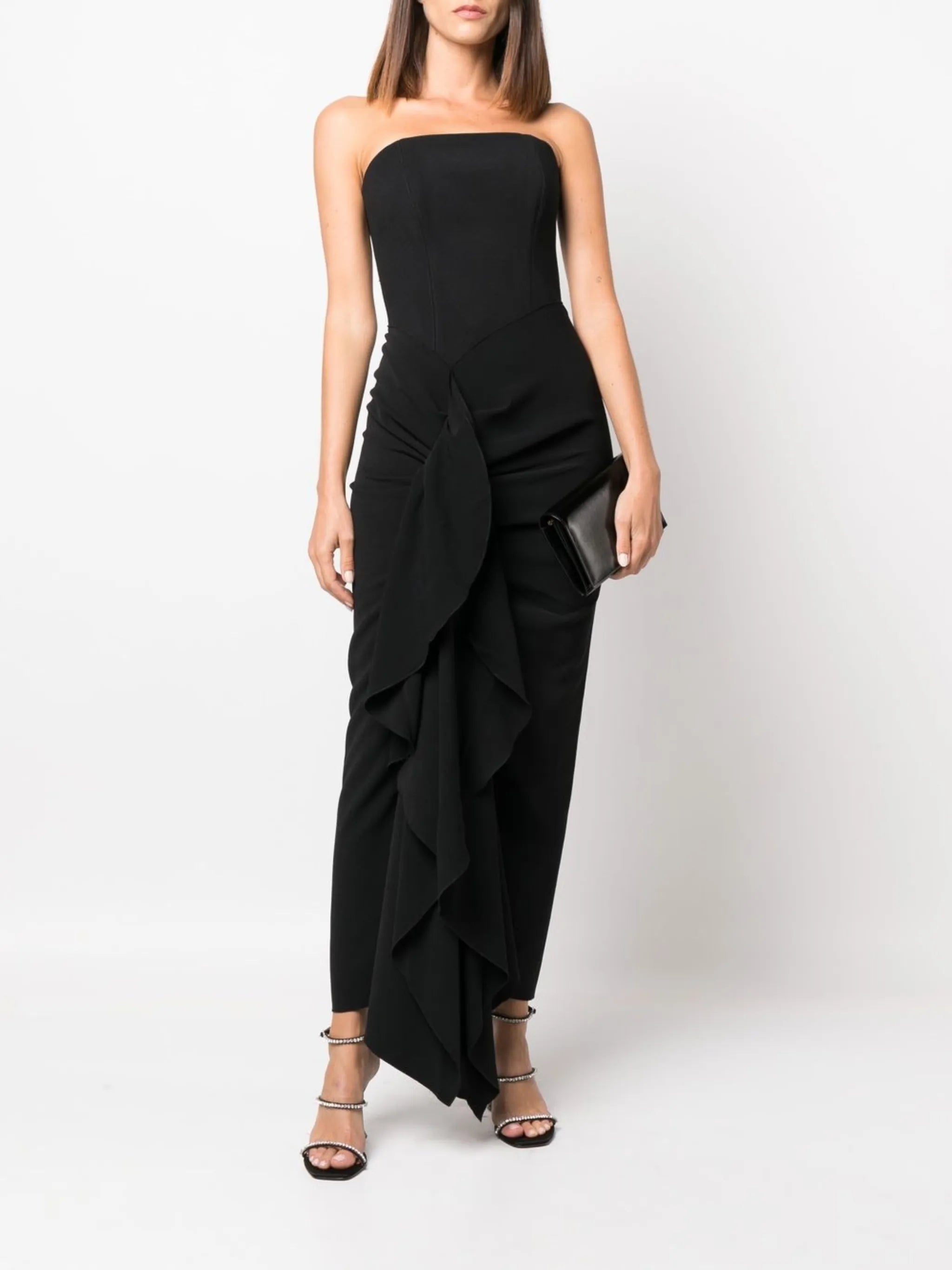Thalia drape-detail strapless dress