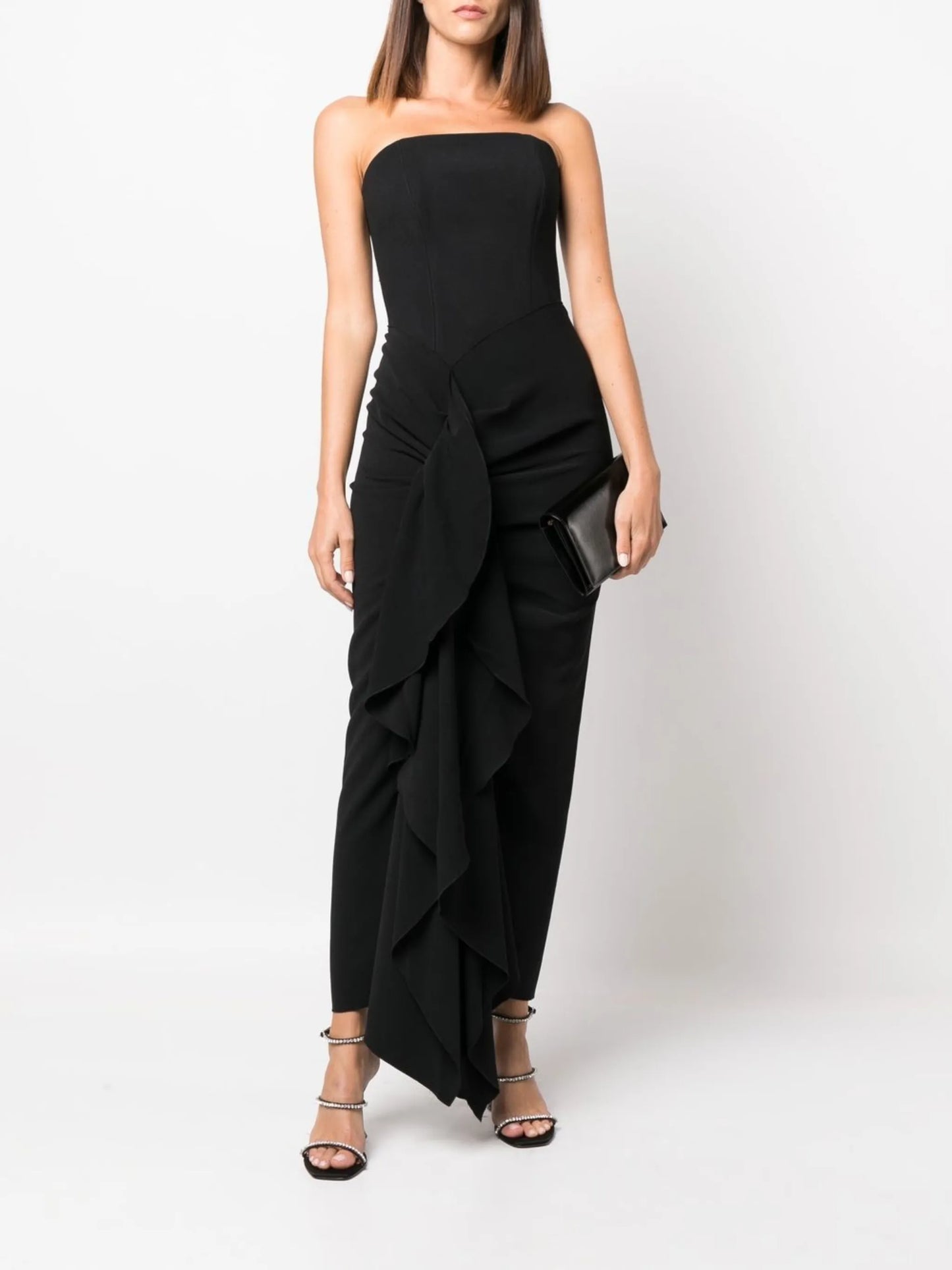 Thalia drape-detail strapless dress
