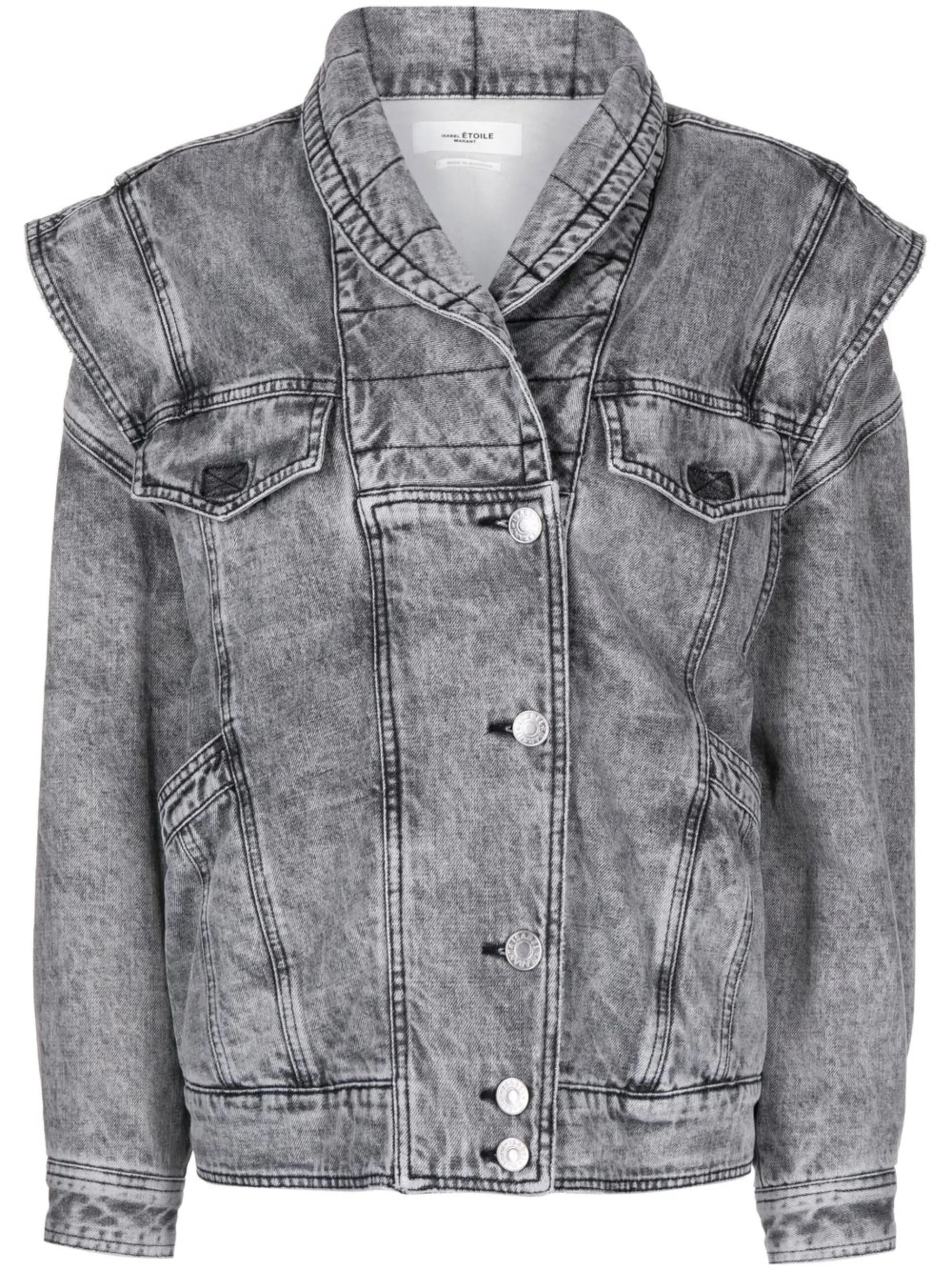 layered-sleeve denim jacket