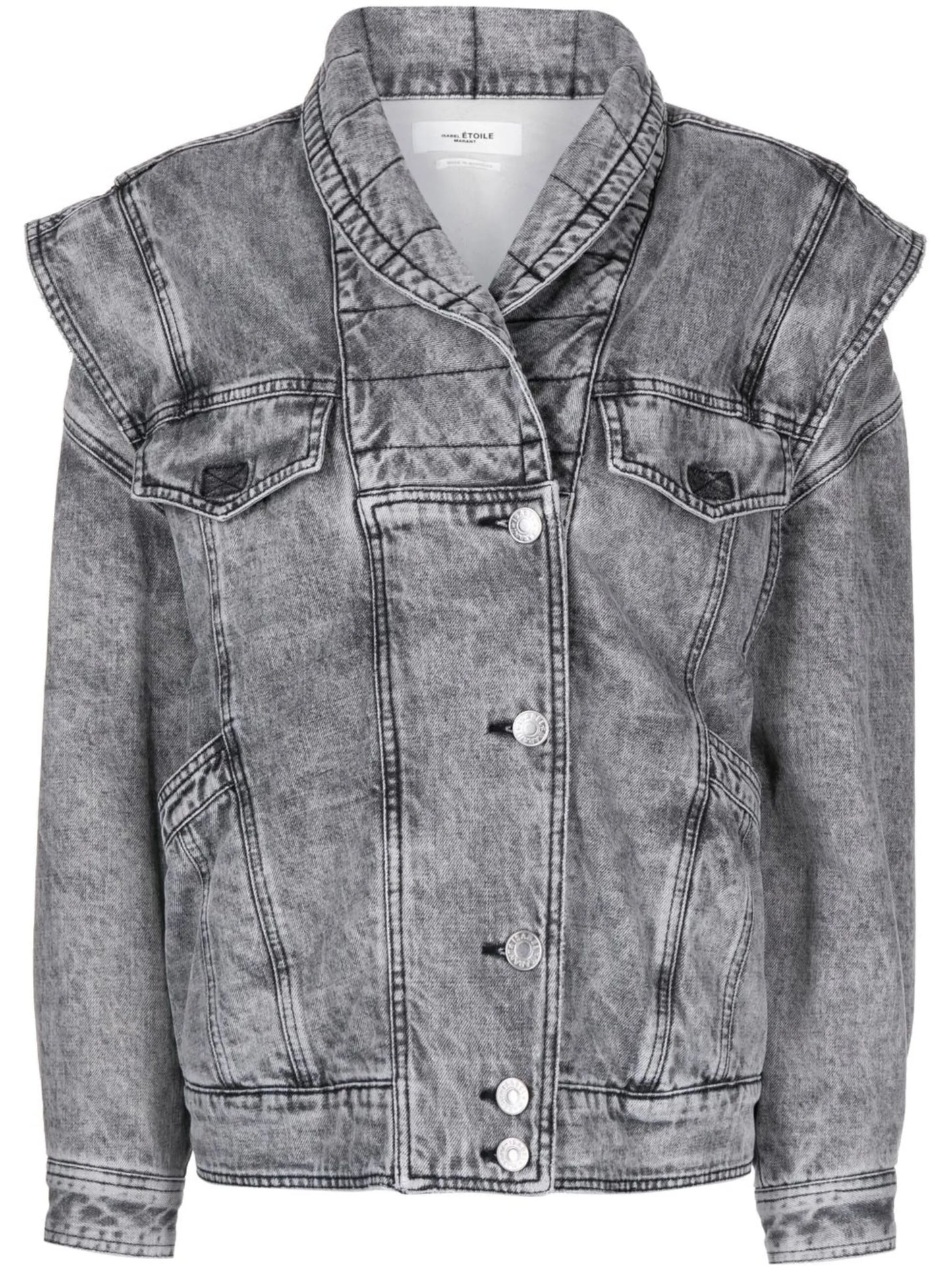 layered-sleeve denim jacket