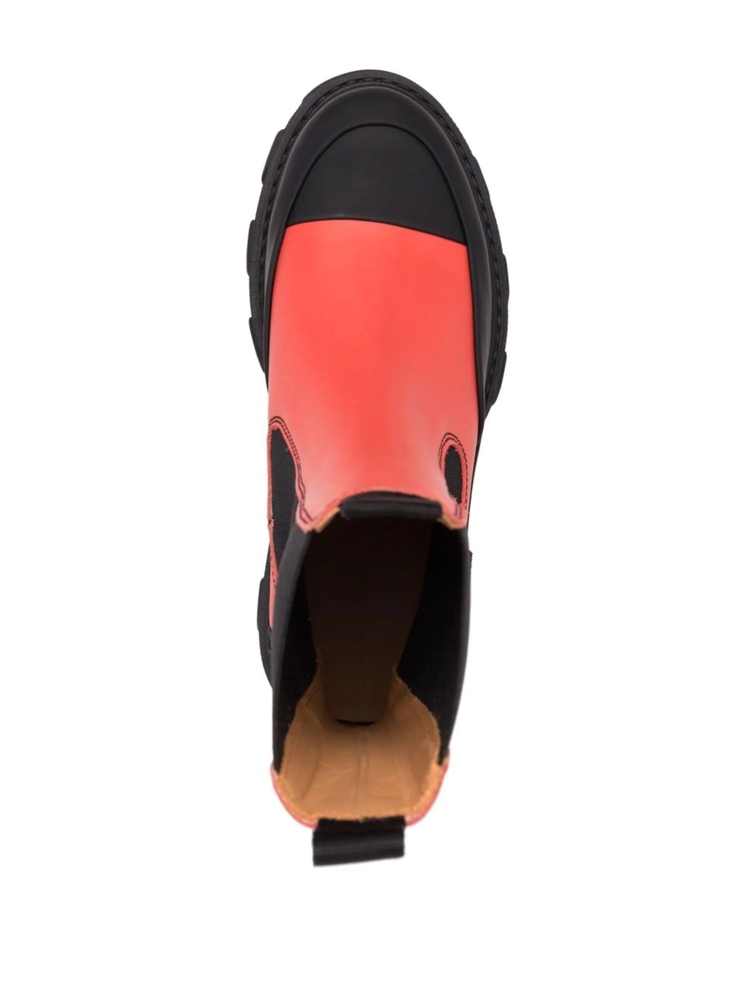 tall two-tone leather boots