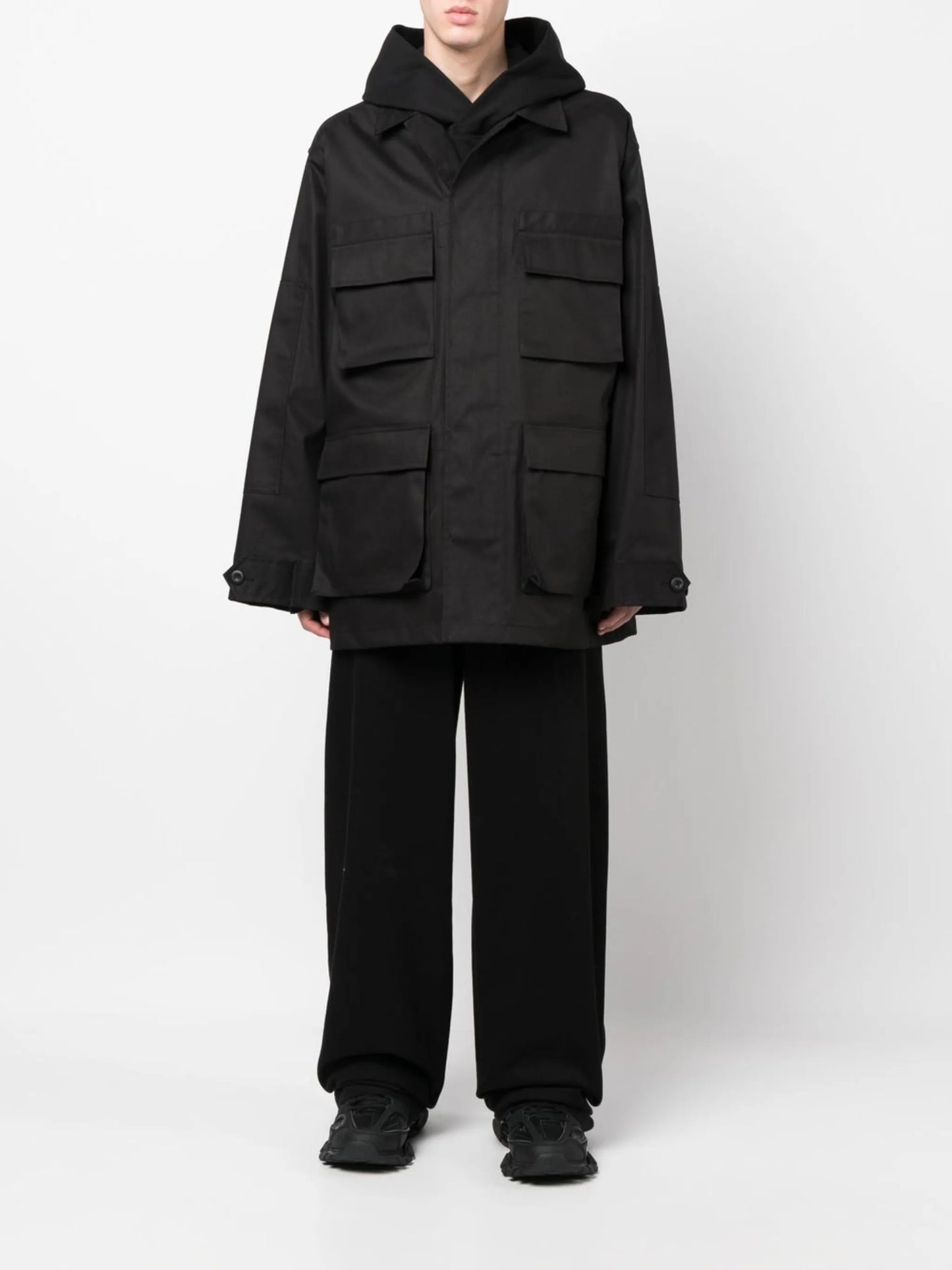 multi-pocket cargo shirt jacket